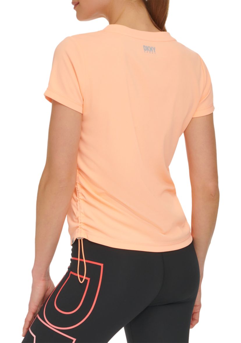 Womens Ruched Side Seams Tech T-Shirt