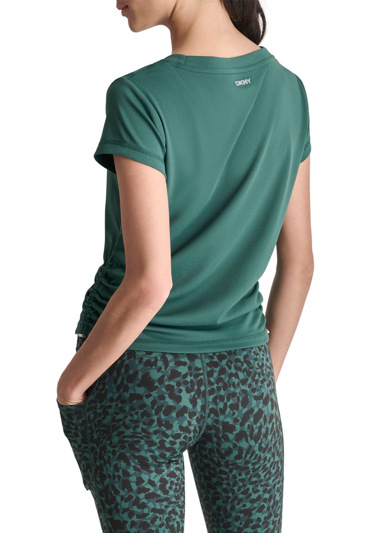 Short Sleeve Tech T-Shirt with Ruched Side Seams 