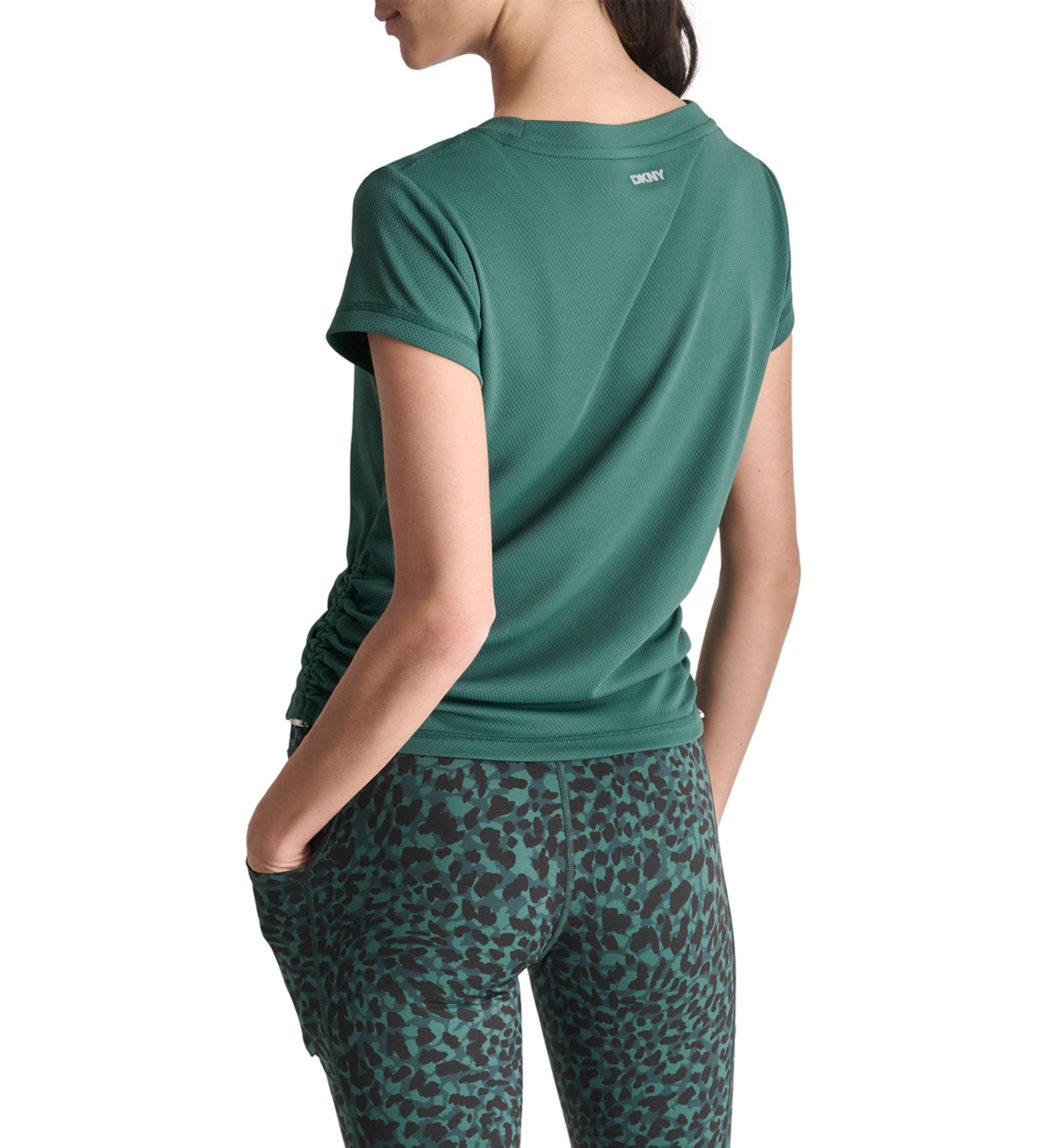 Short Sleeve Tech T-Shirt with Ruched Side Seams 