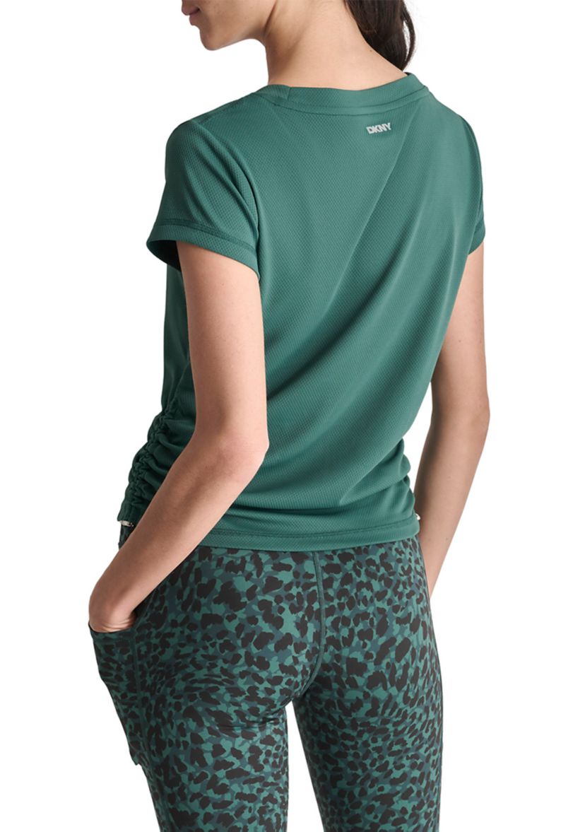 Short Sleeve Tech T-Shirt with Ruched Side Seams 