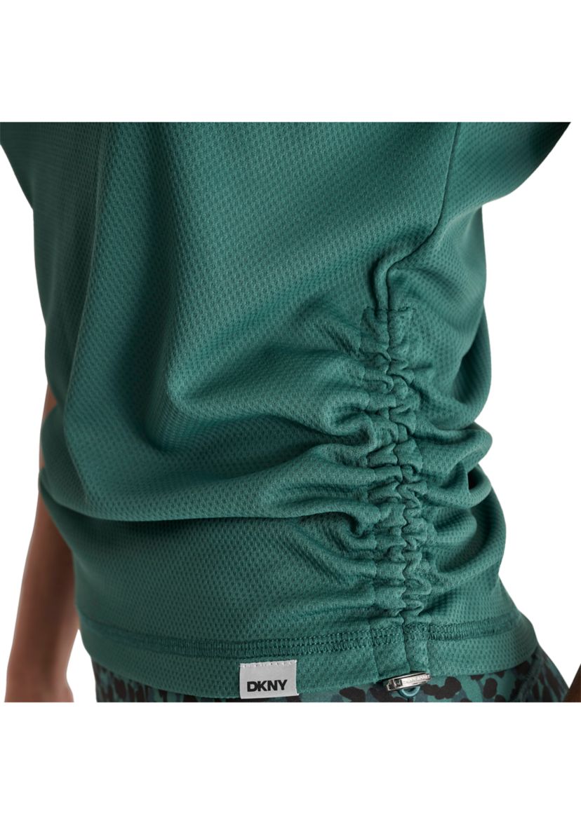 Short Sleeve Tech T-Shirt with Ruched Side Seams 