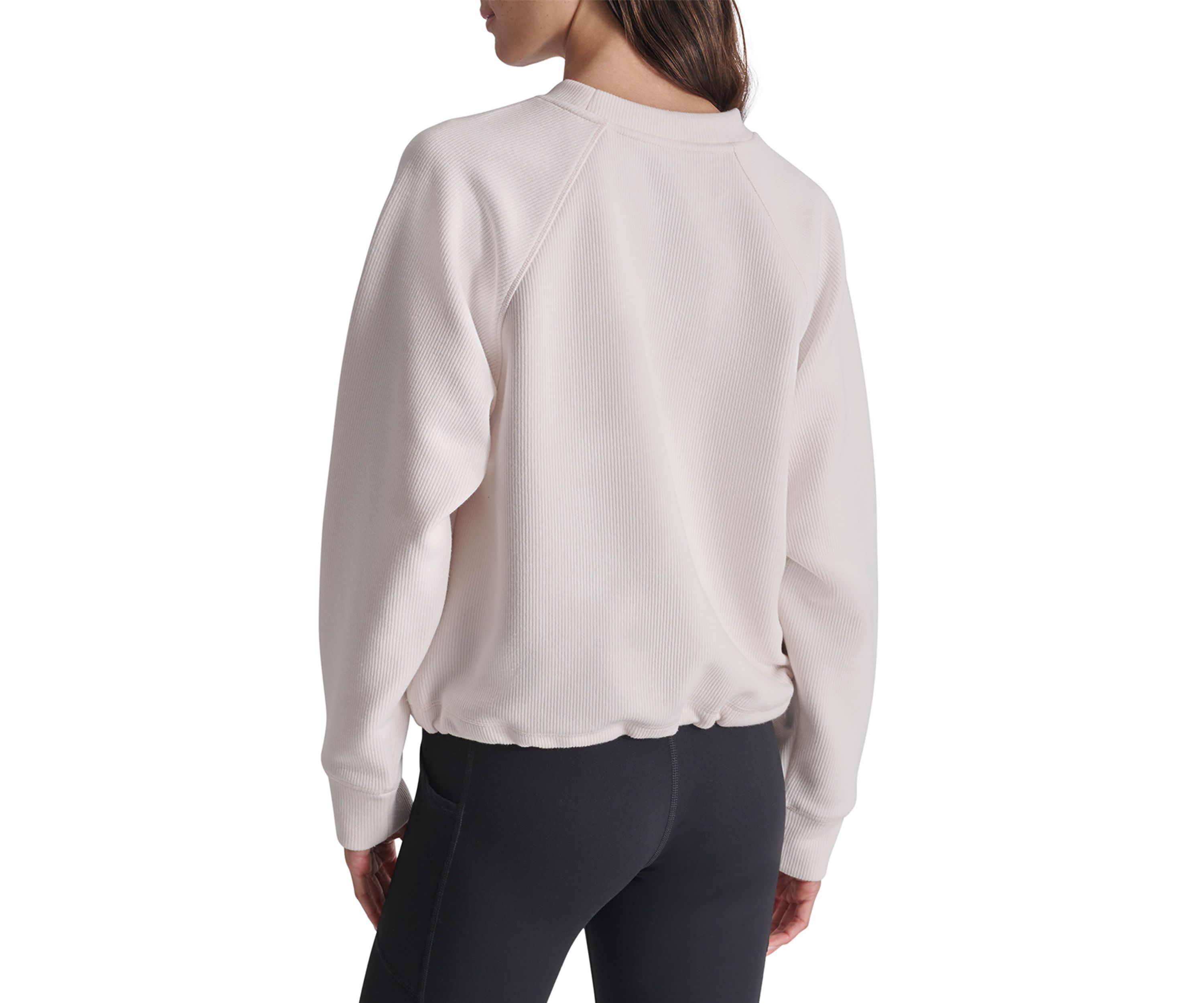 Womens Varsity Placed Puff Logo Crew Neck Pullover with Bungee