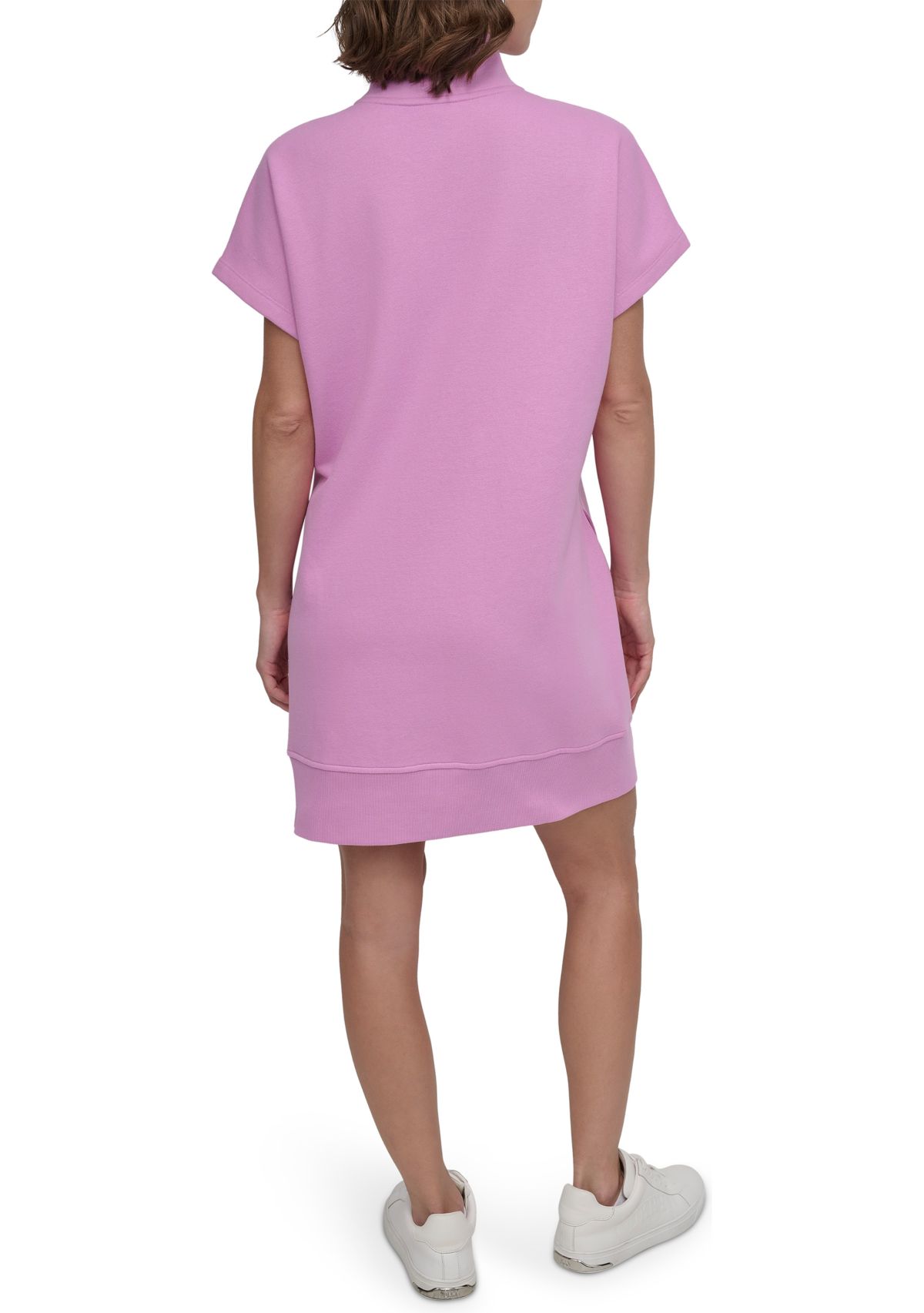 Embroidered Logo Half Zip Dress