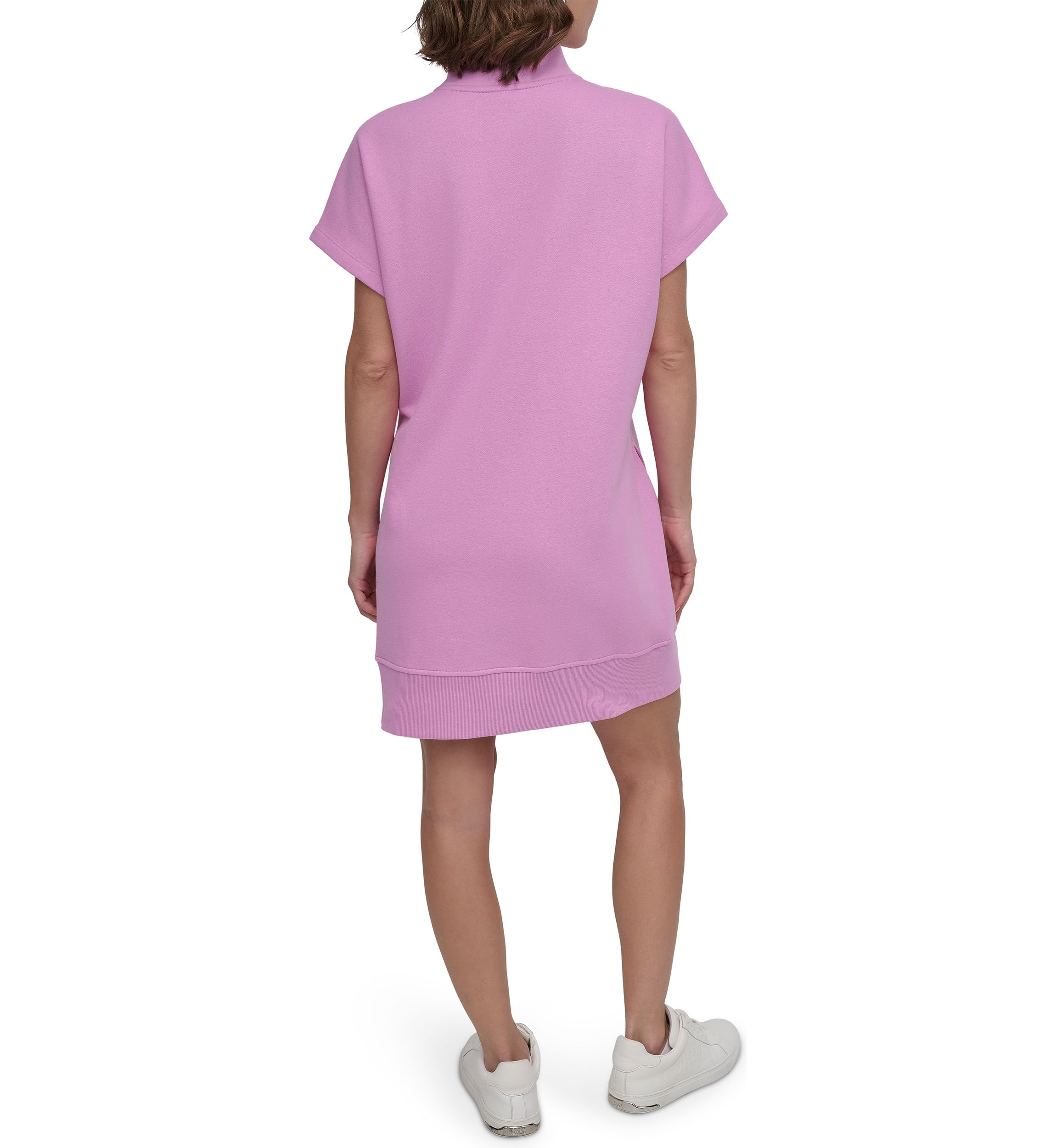 Embroidered Logo Half Zip Dress