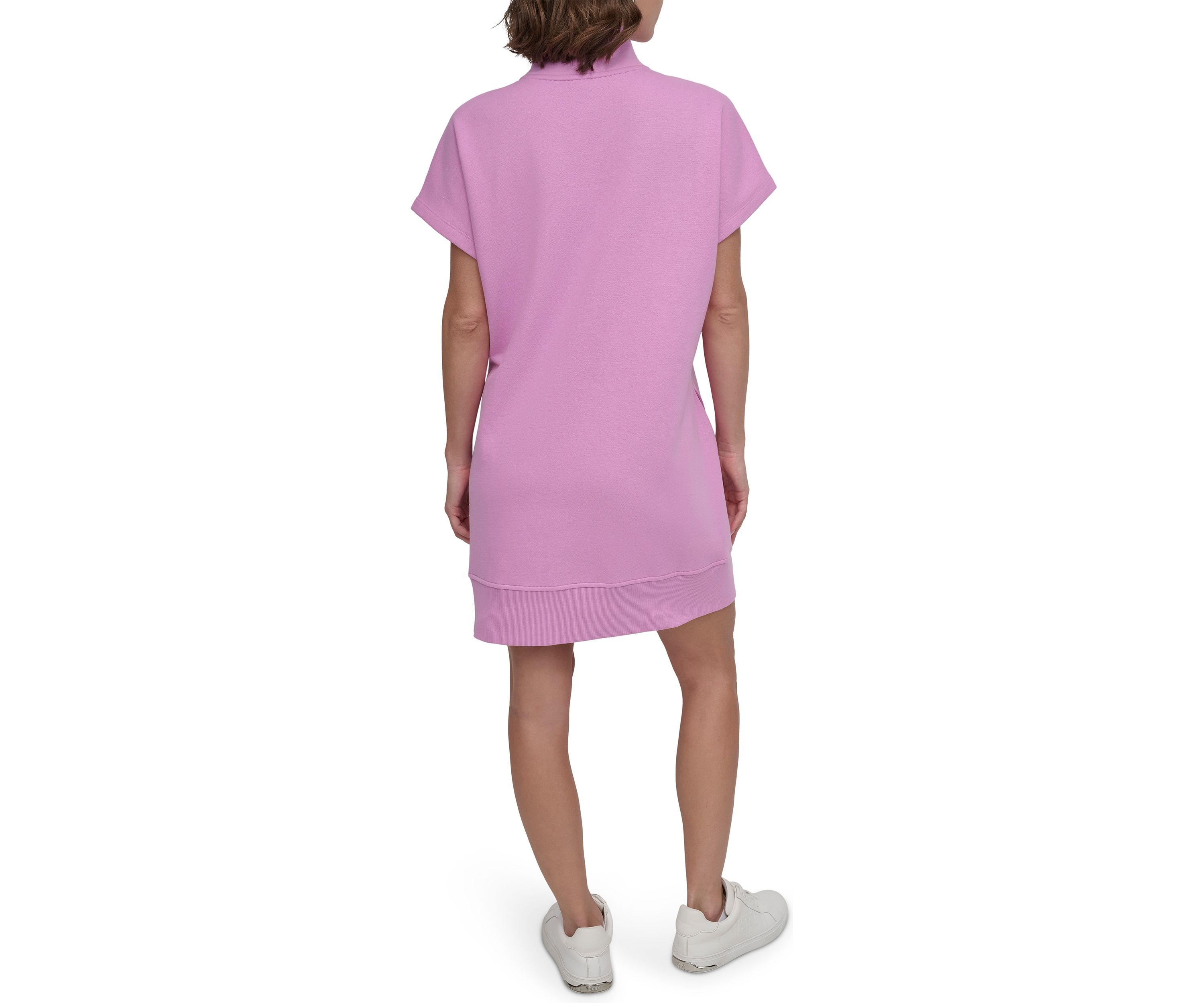 Embroidered Logo Half Zip Dress