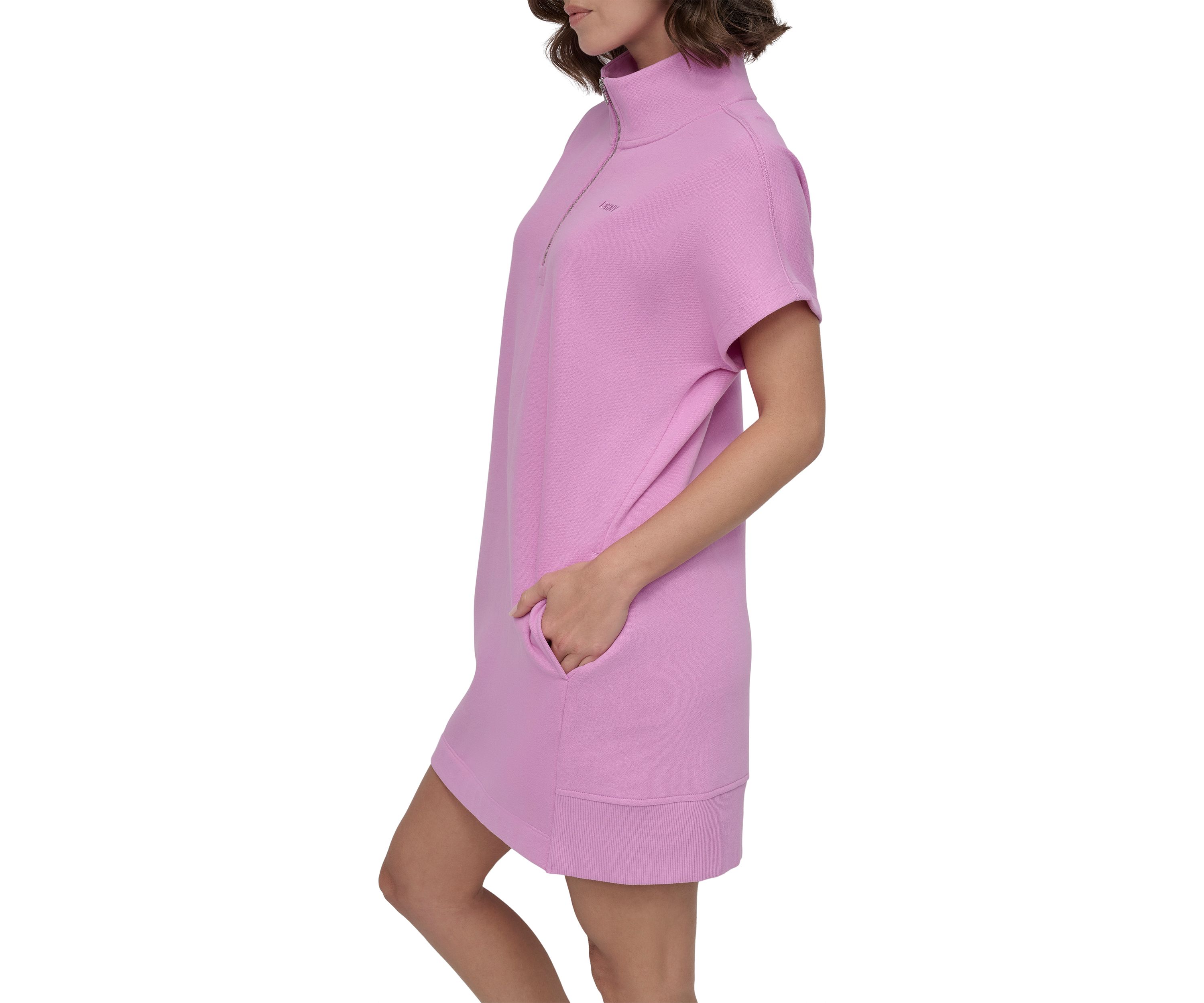 Embroidered Logo Half Zip Dress