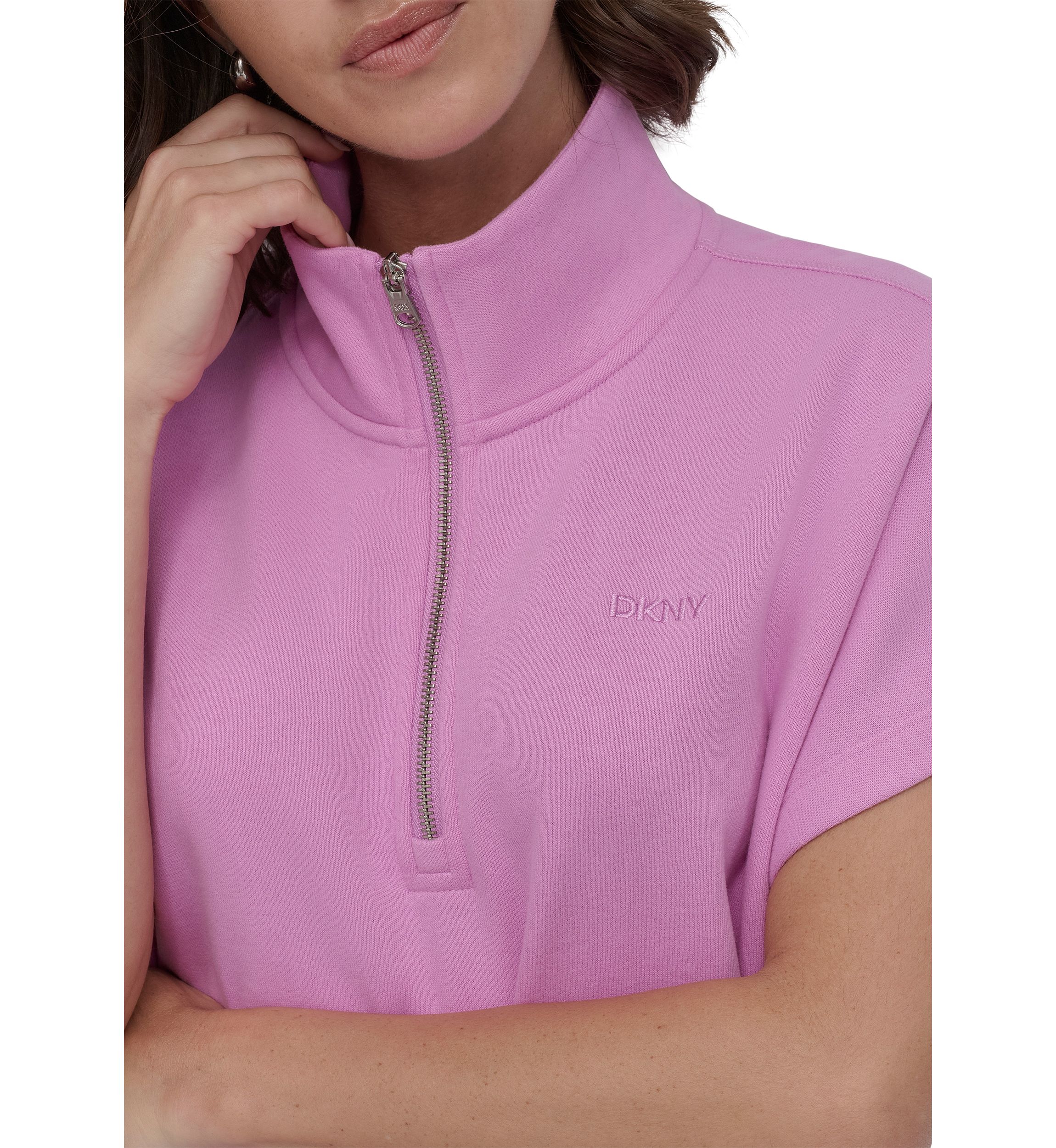 Embroidered Logo Half Zip Dress