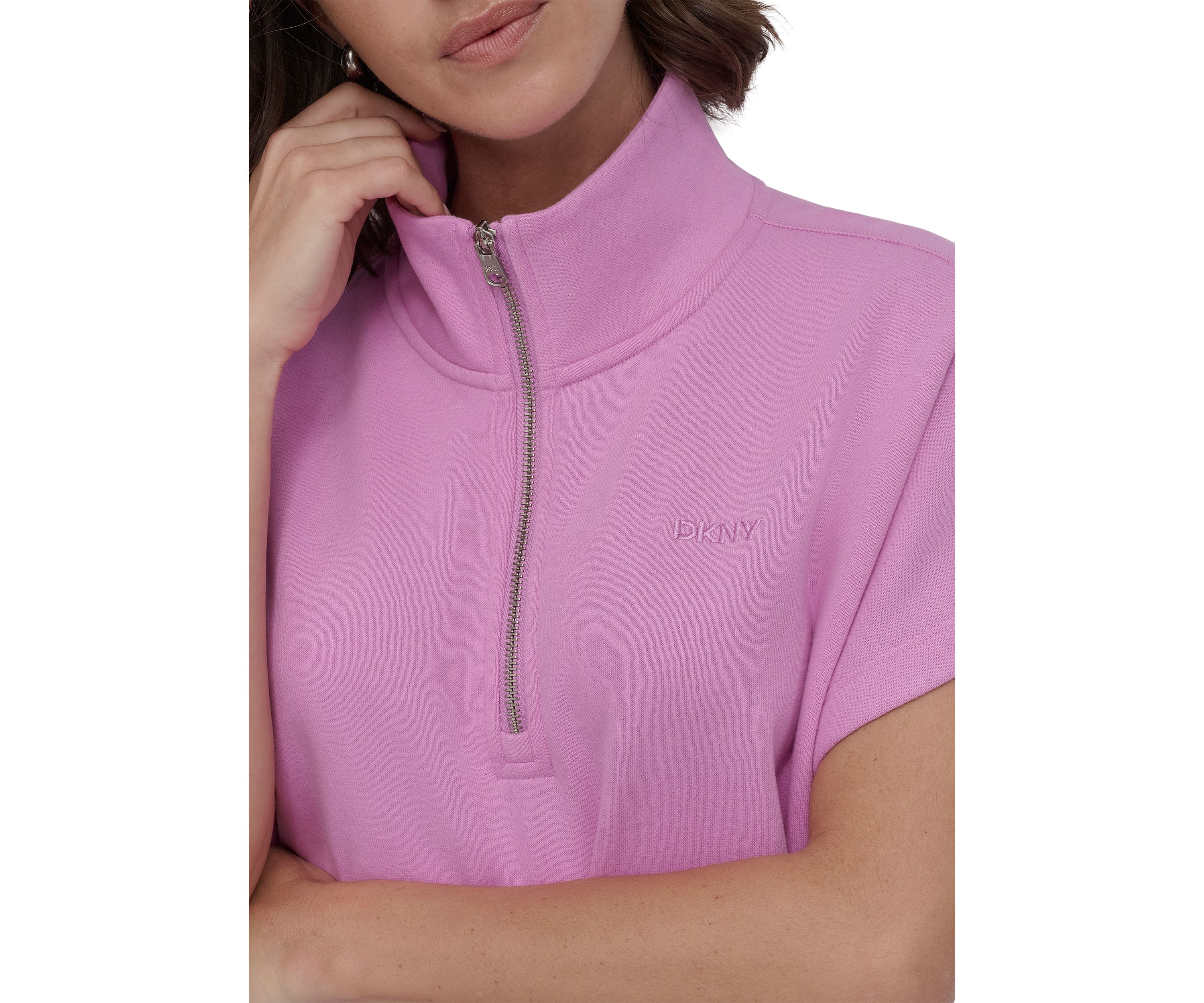 Embroidered Logo Half Zip Dress