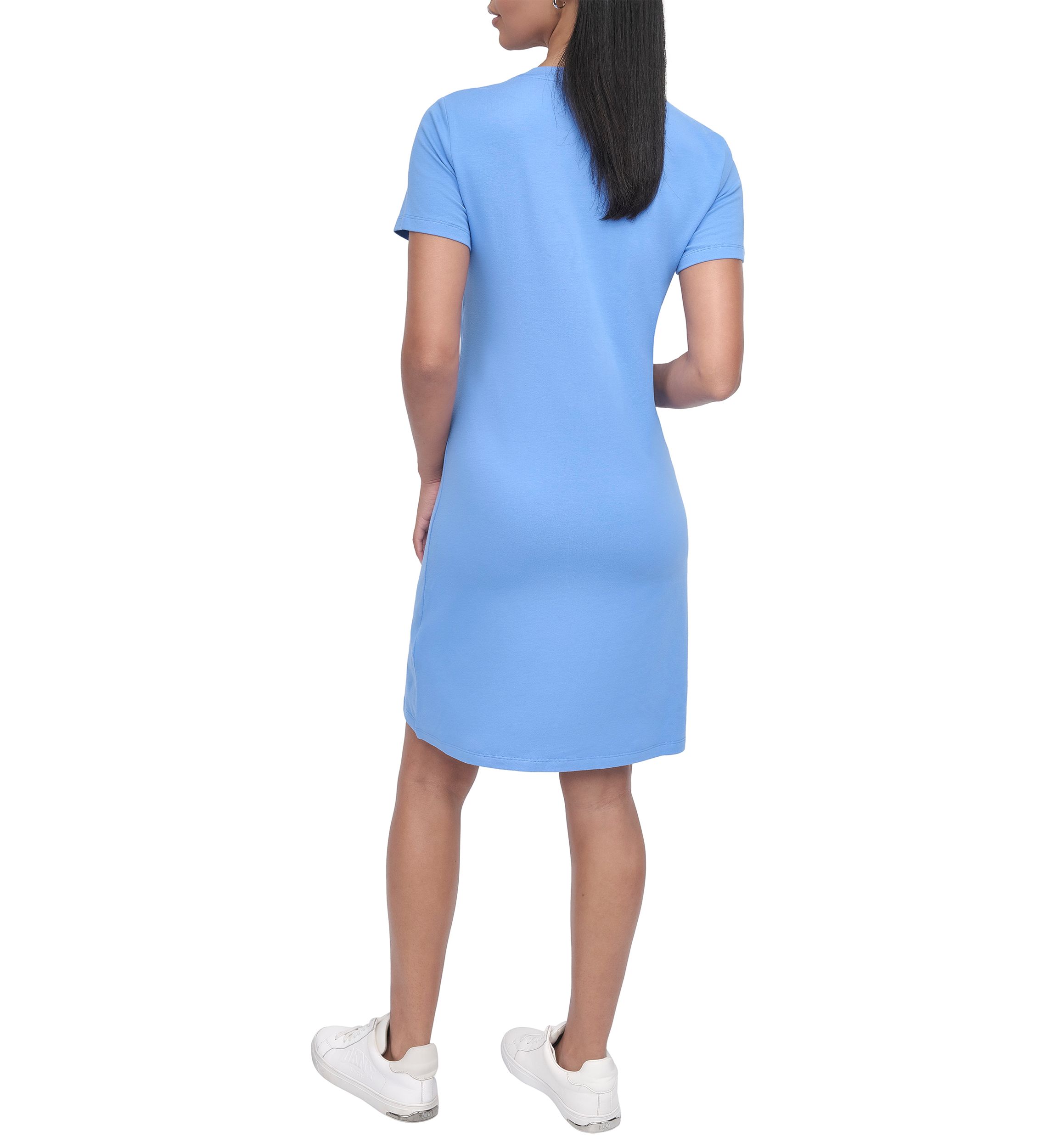 Womens Stud Logo V-Neck T-Shirt Dress