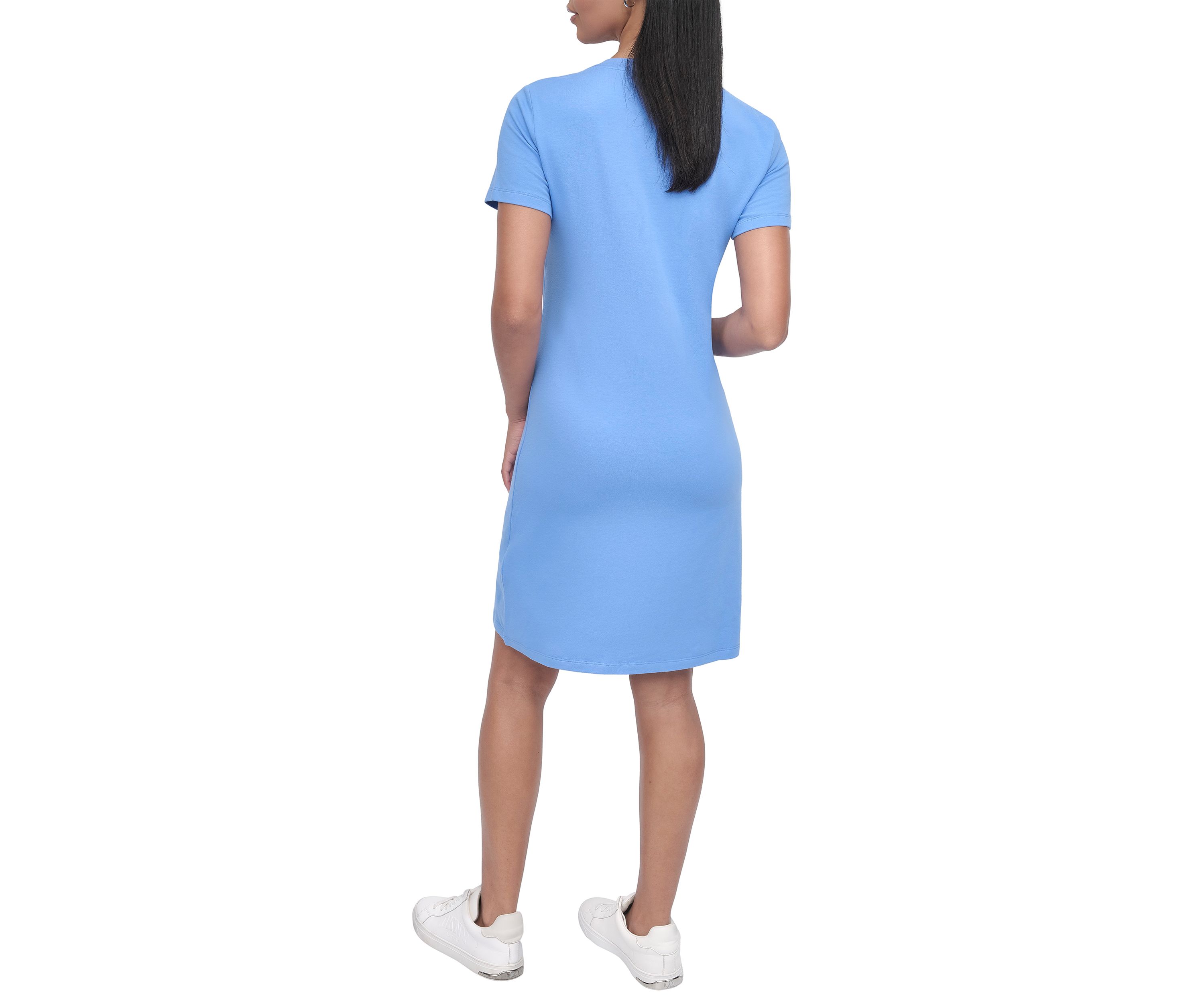 Womens Stud Logo V-Neck T-Shirt Dress