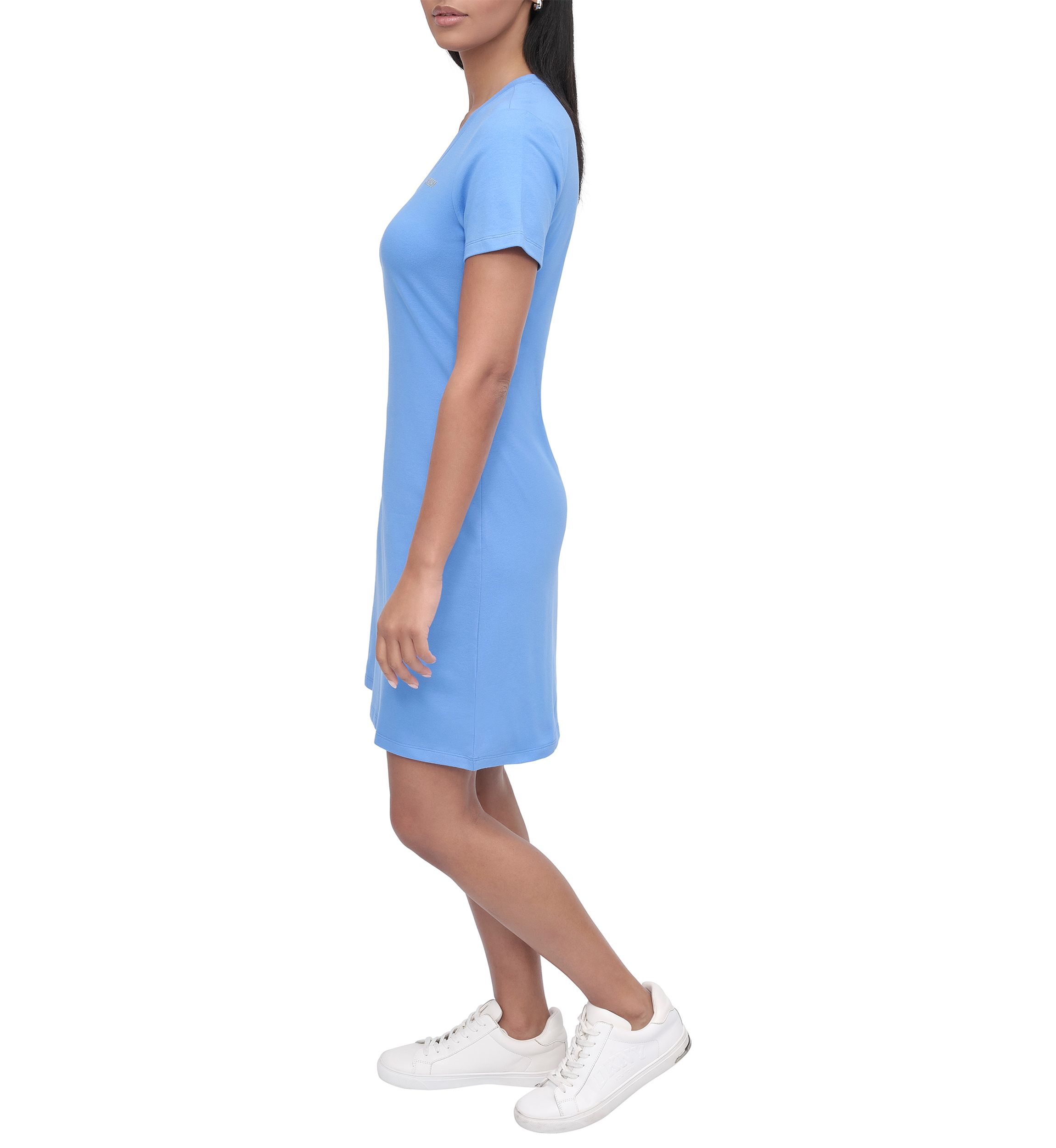Womens Stud Logo V-Neck T-Shirt Dress