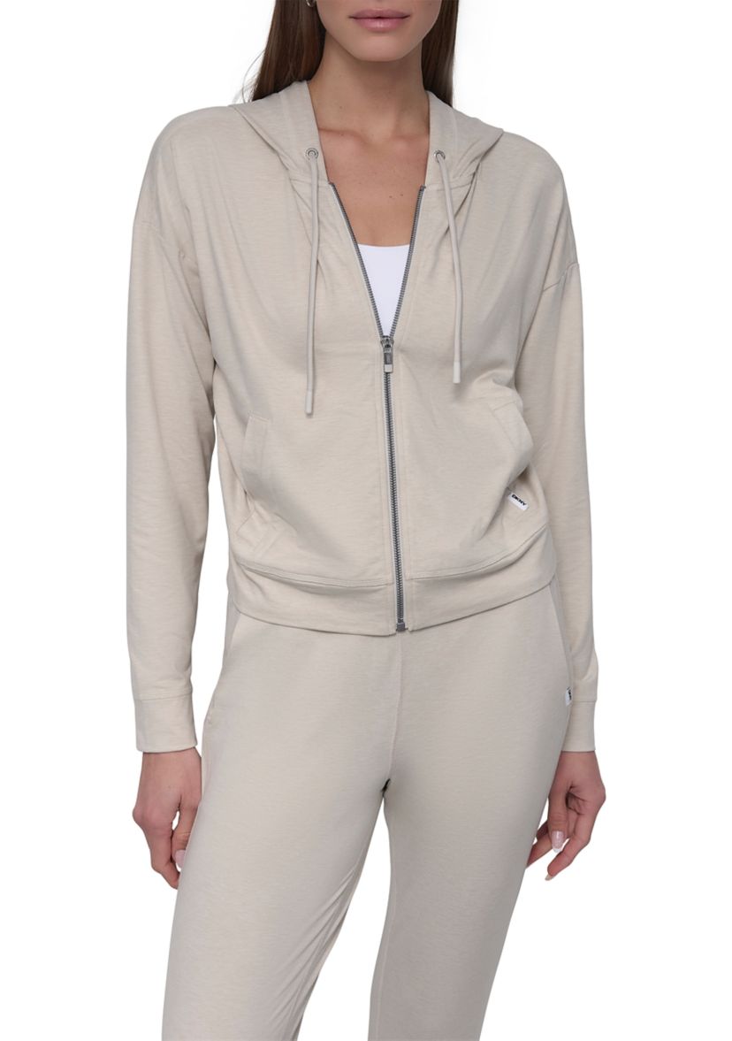 Space Dye Full Zip Hoodie with Pockets 