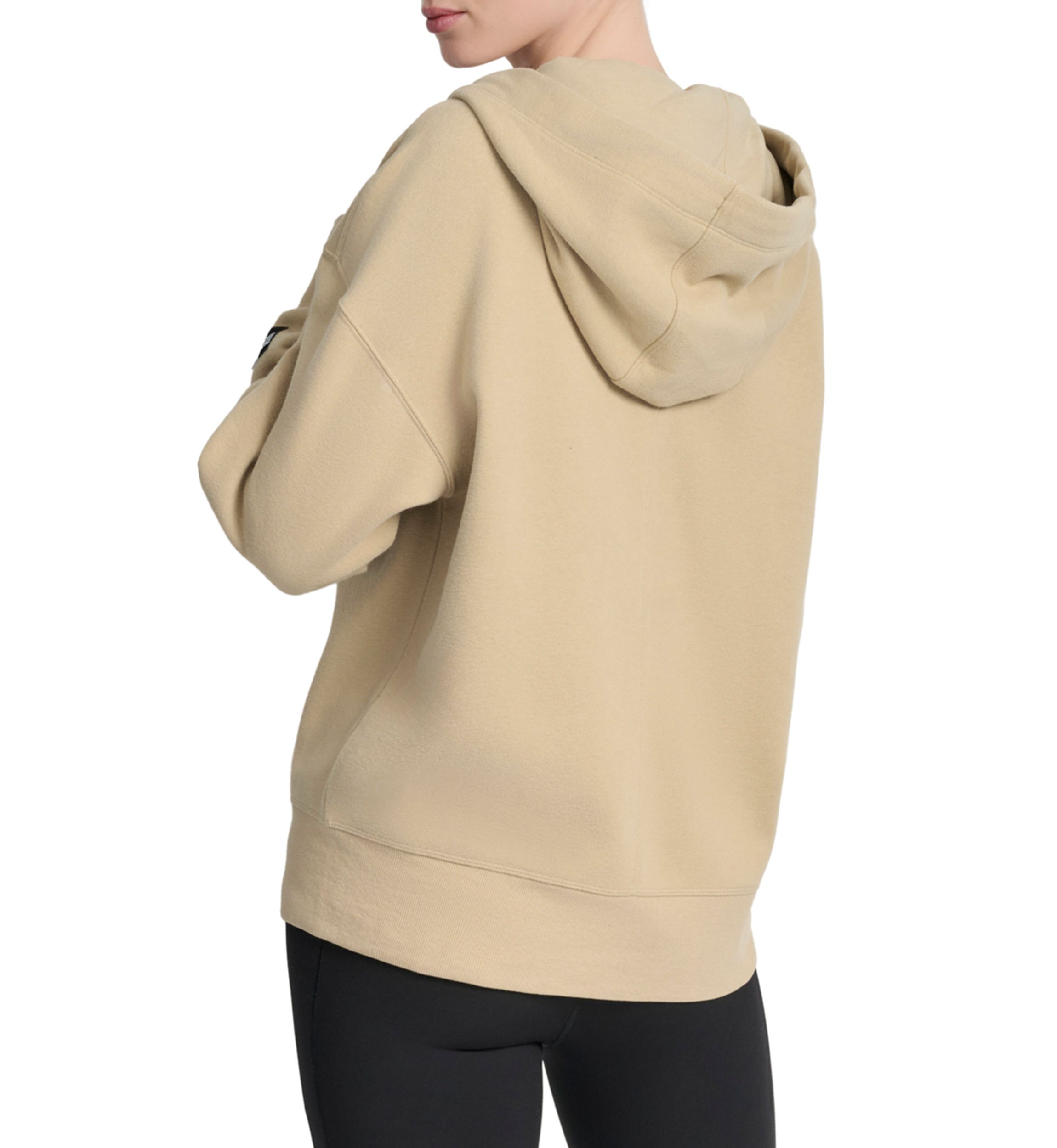 Womens Woven Patch Oversized Full Zip Hoodie