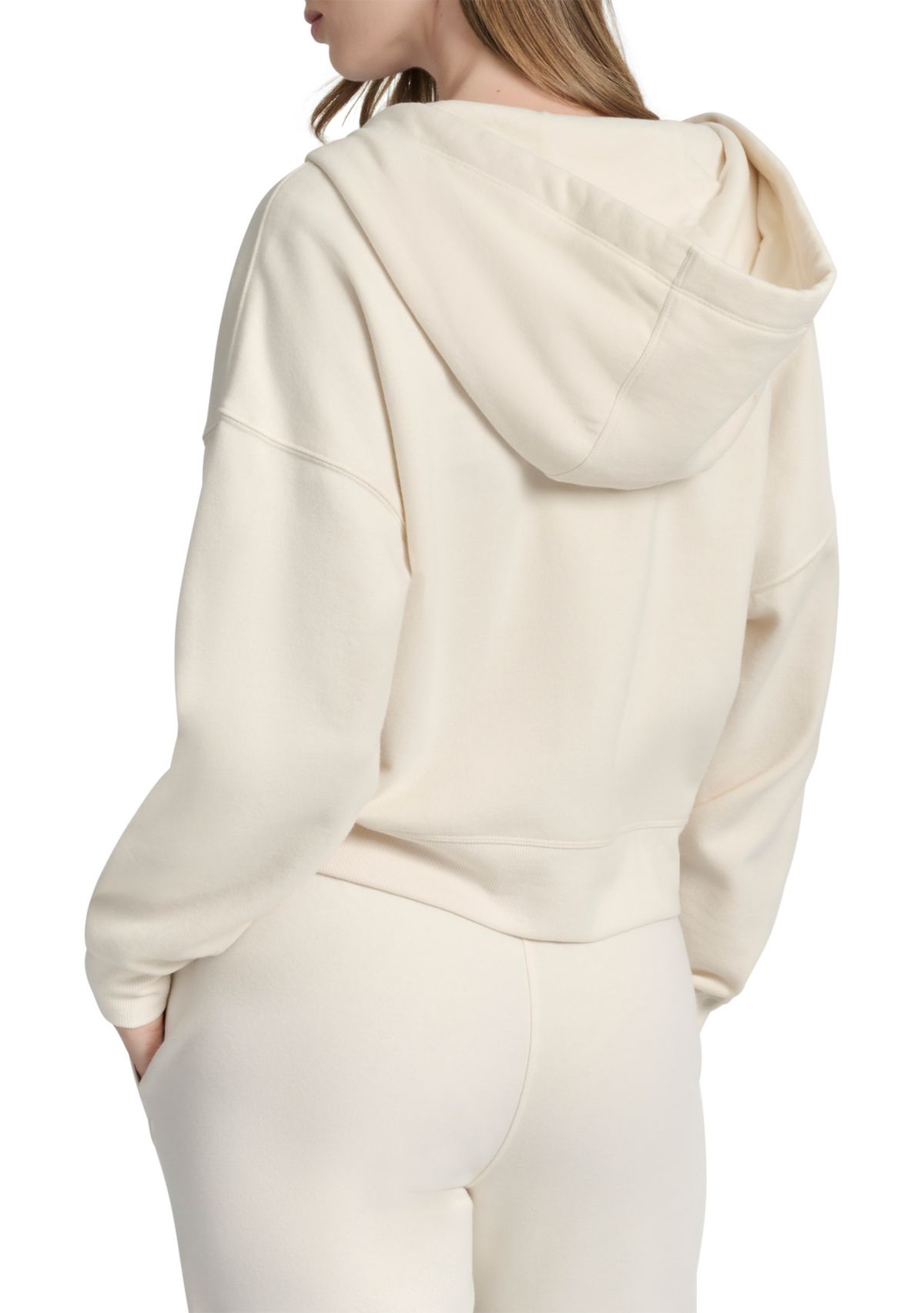 Womens HD Logo Drop Shoulder Zip Front Hoodie