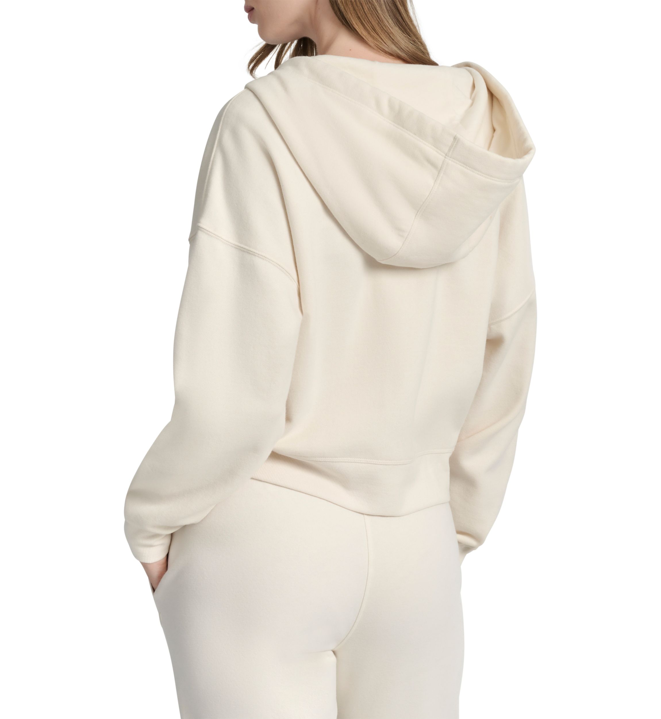 Womens HD Logo Drop Shoulder Zip Front Hoodie