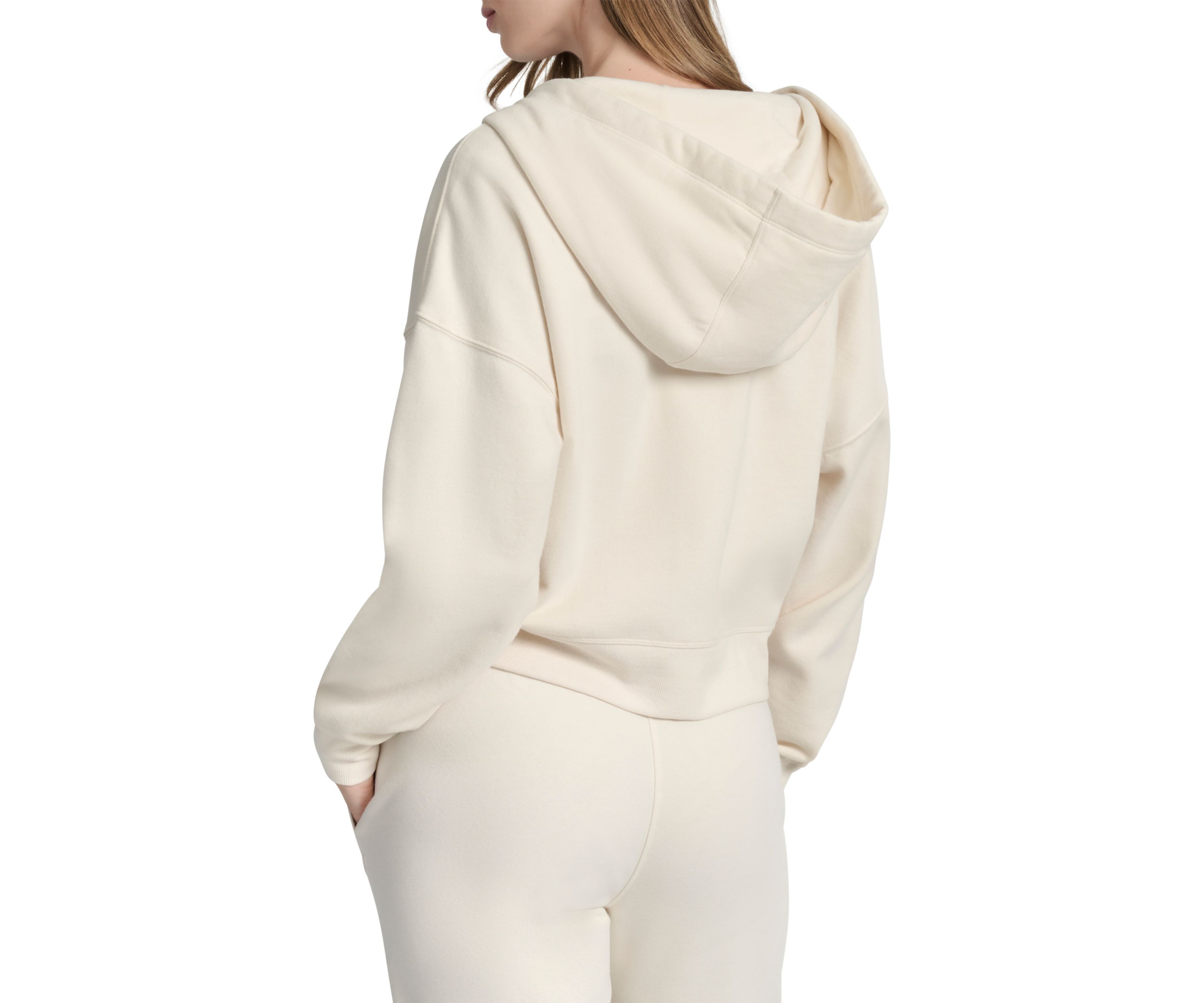 Womens HD Logo Drop Shoulder Zip Front Hoodie
