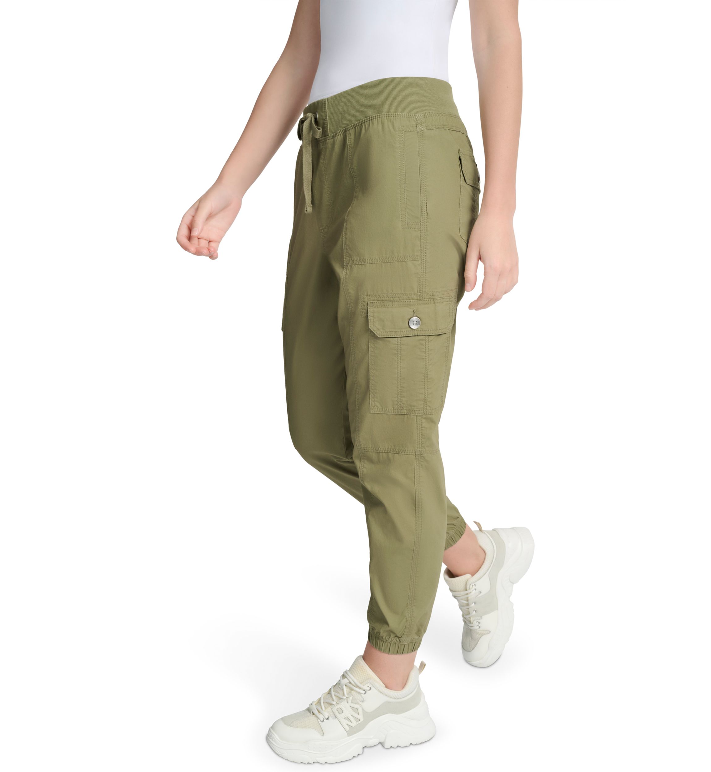 Ribbed Waistband Cargo Joggers