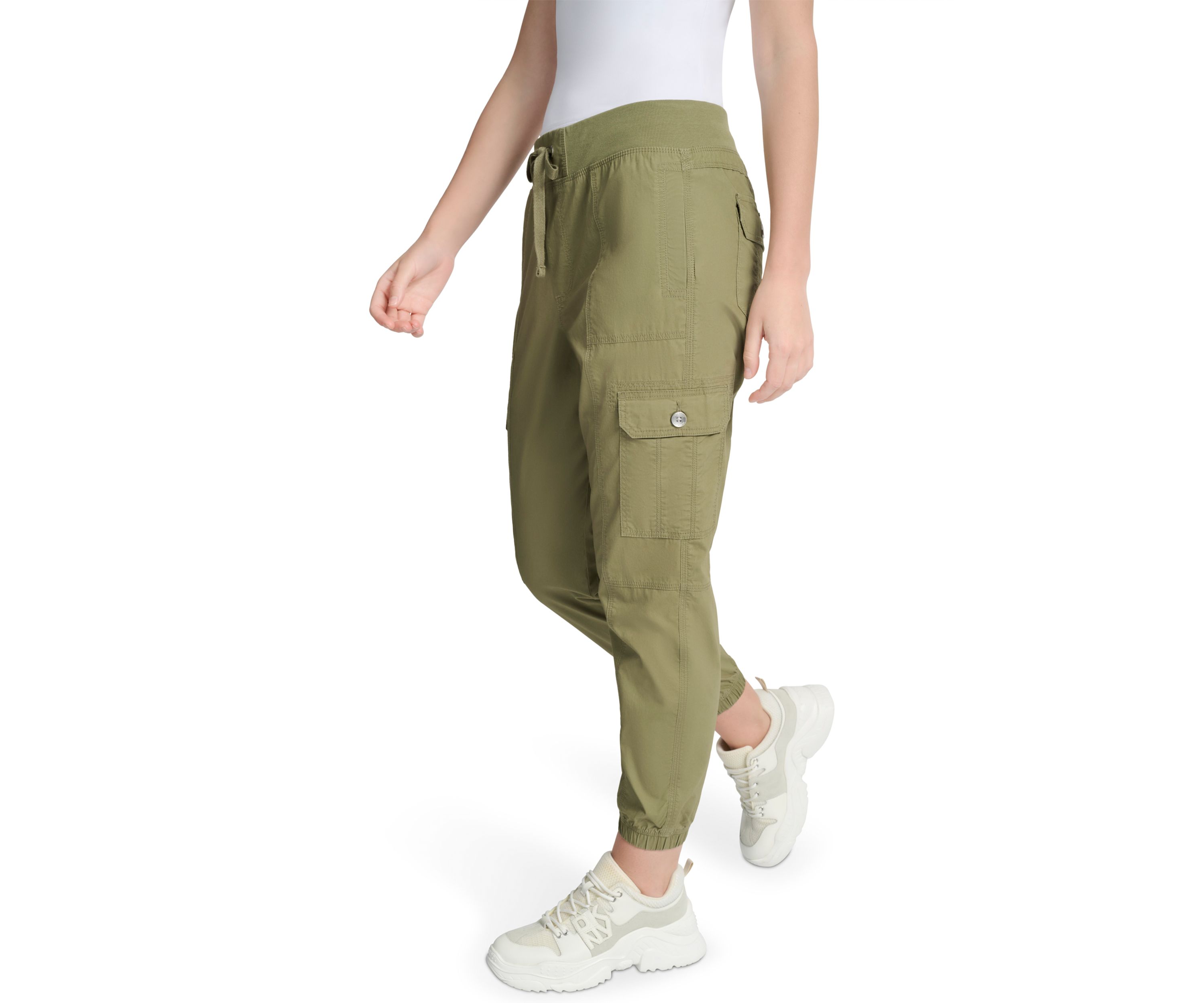 Ribbed Waistband Cargo Joggers