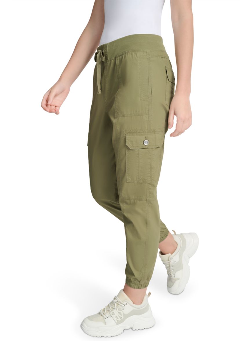 Ribbed Waistband Cargo Joggers