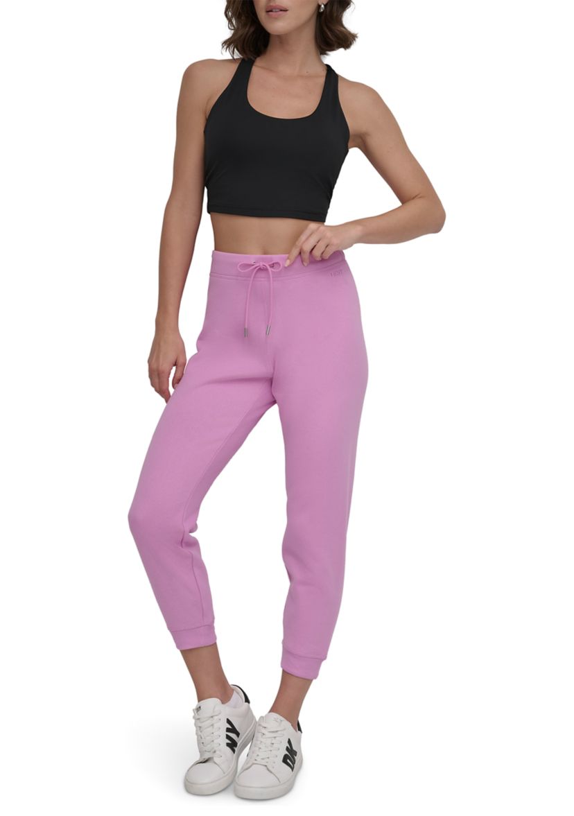 Embroidered Logo Taper Leg Ankle Length Joggers 