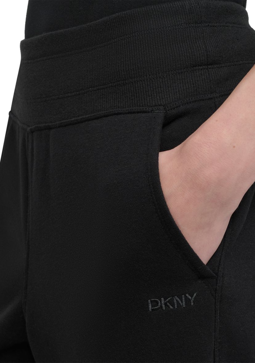 Embroidered Logo Wide Leg Pants with Pockets 