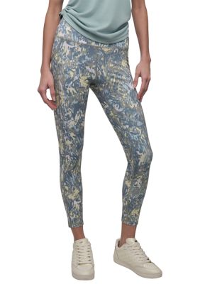 DKNY Sport Women's High Waist 7/8 Printed Leggings, Blue, XS