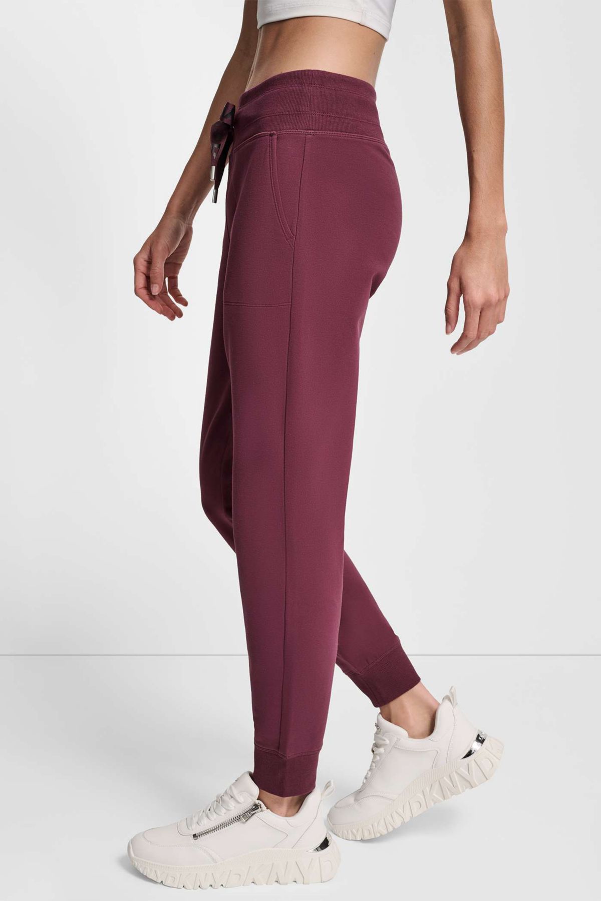 Two-Tone Logo-Drawstring High-Rise Jogger