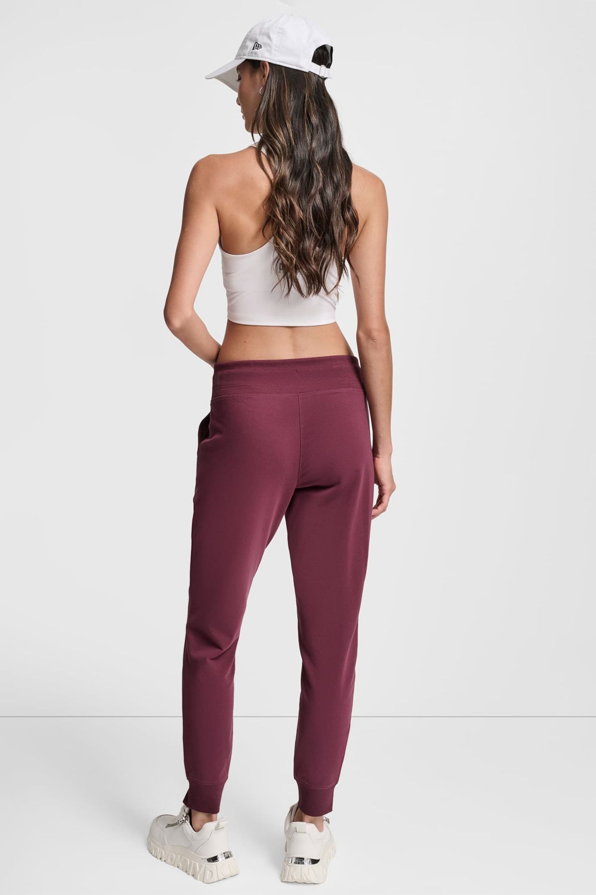 Two-Tone Logo-Drawstring High-Rise Jogger