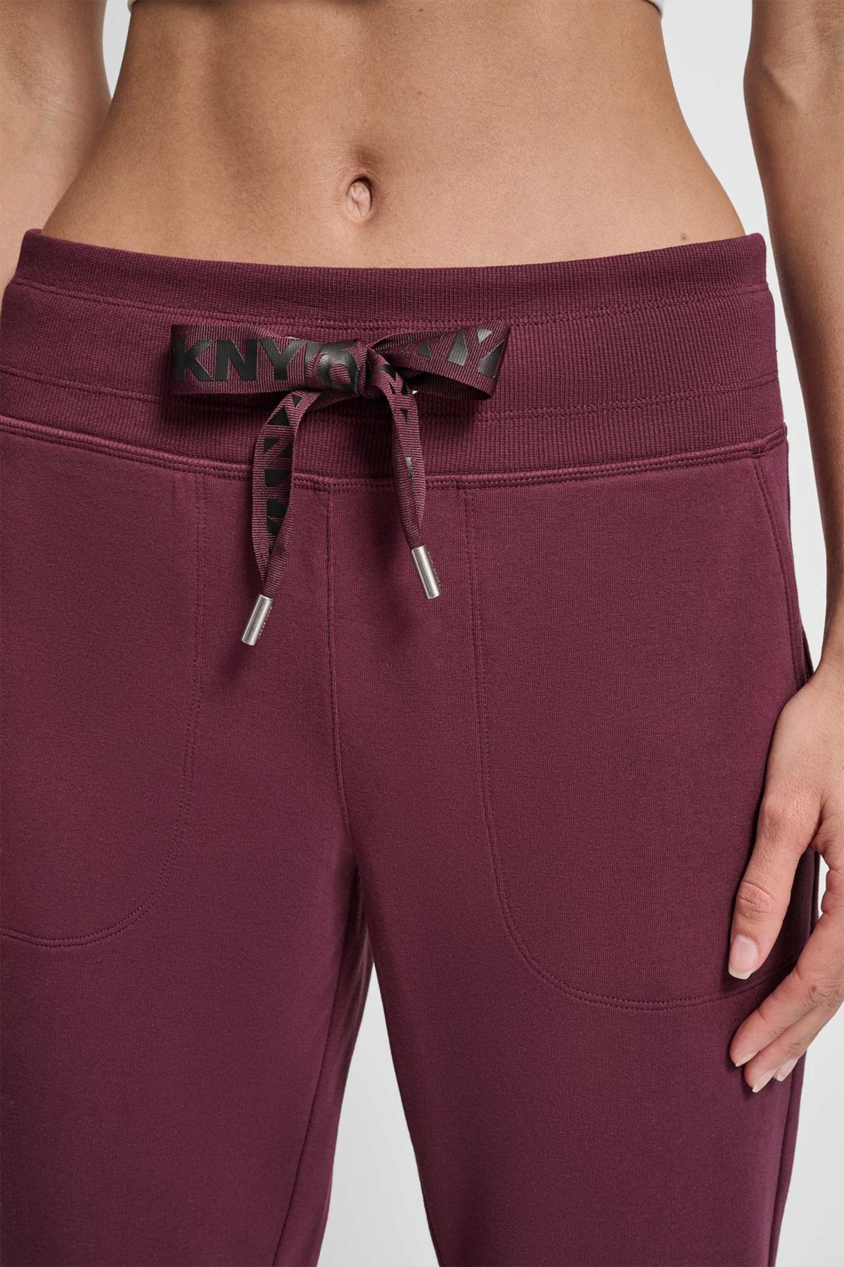 Two-Tone Logo-Drawstring High-Rise Jogger