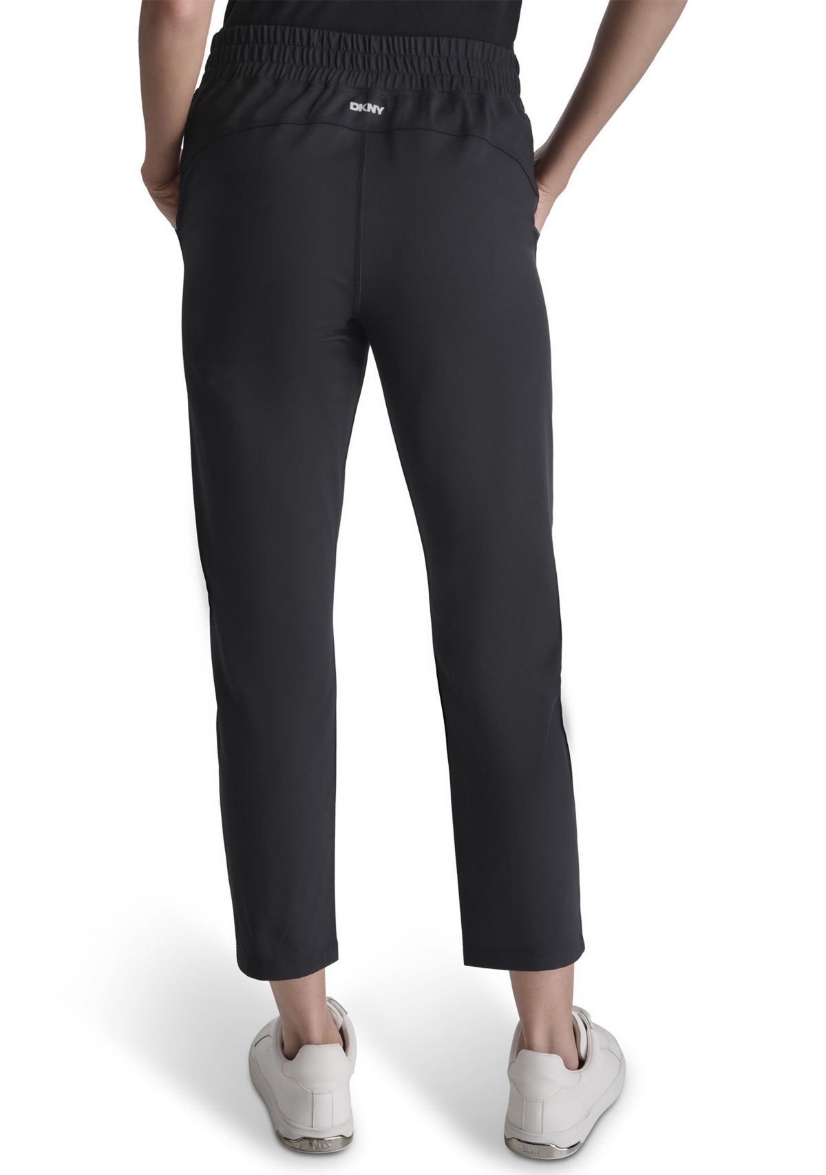 Womens Balance Compression Elastic Waistband Slant Pocket Skinny Pants