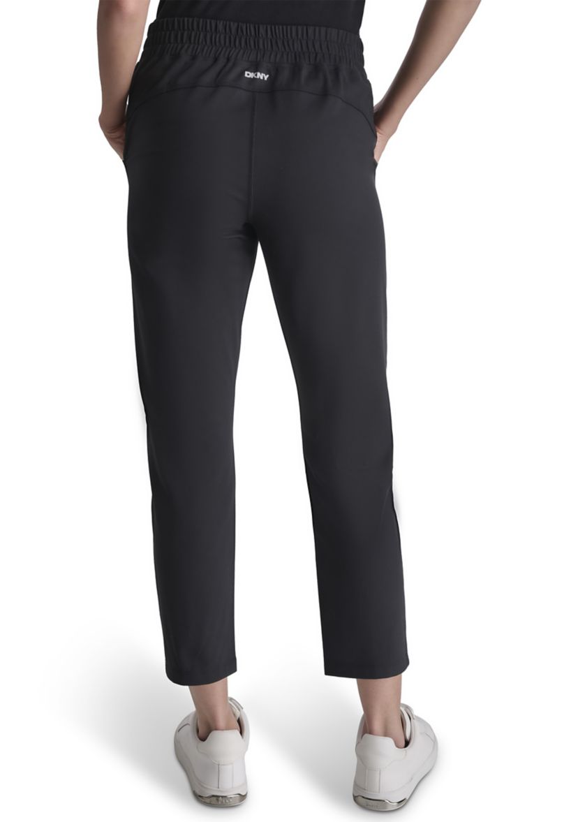 Womens Balance Compression Elastic Waistband Slant Pocket Skinny Pants