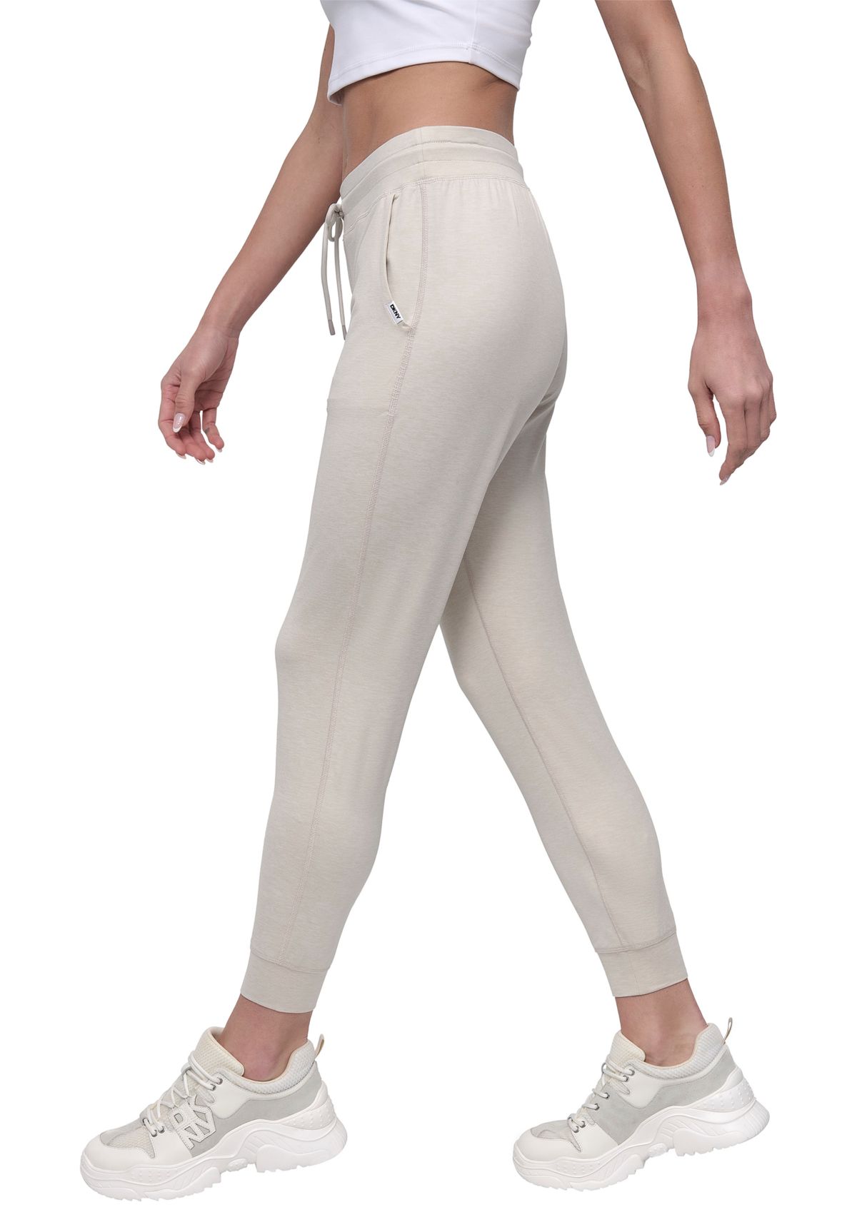 Space Dye High Waist Slim Fit Joggers with Pockets 