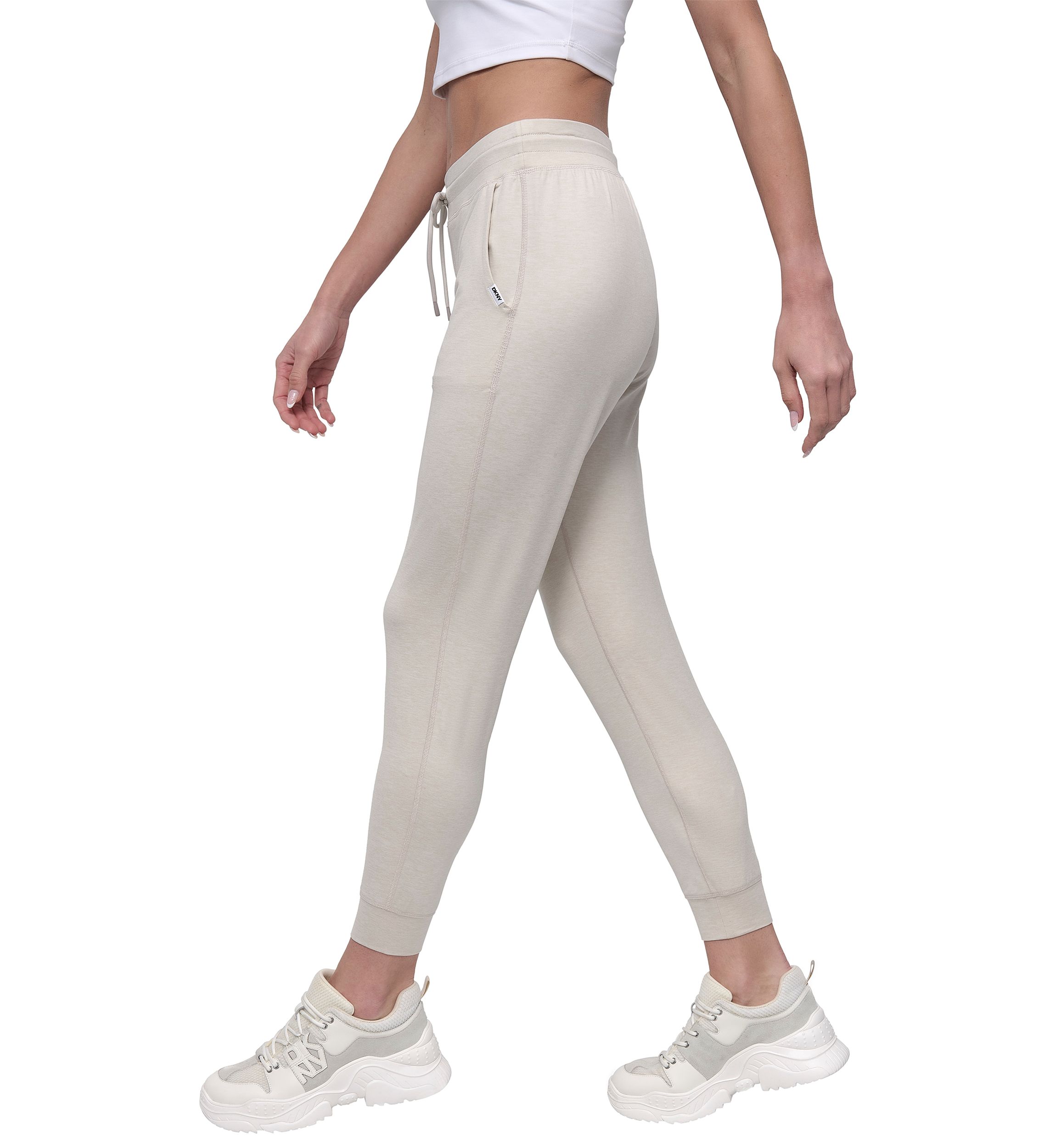 Space Dye High Waist Slim Fit Joggers with Pockets 