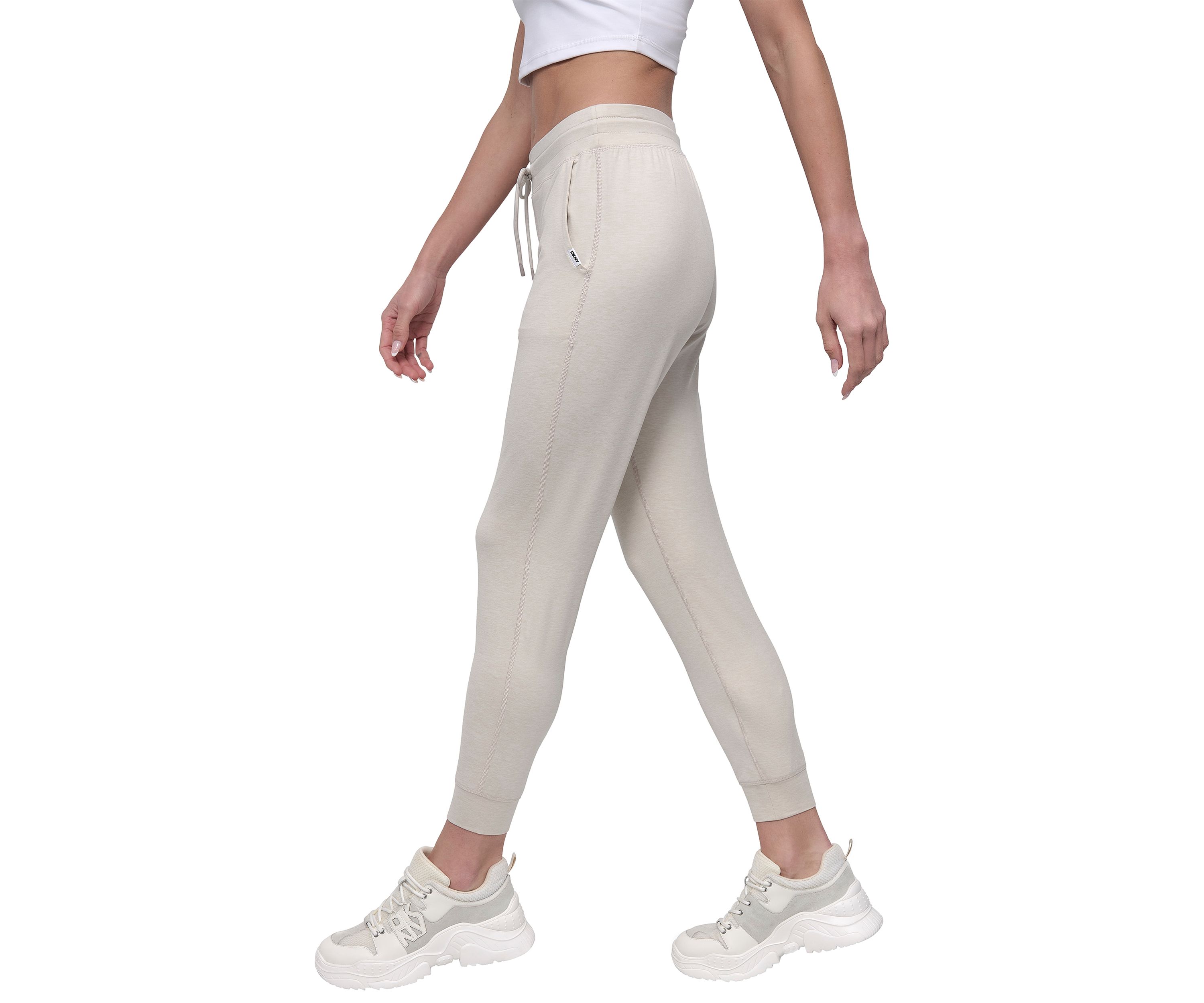Space Dye High Waist Slim Fit Joggers with Pockets 
