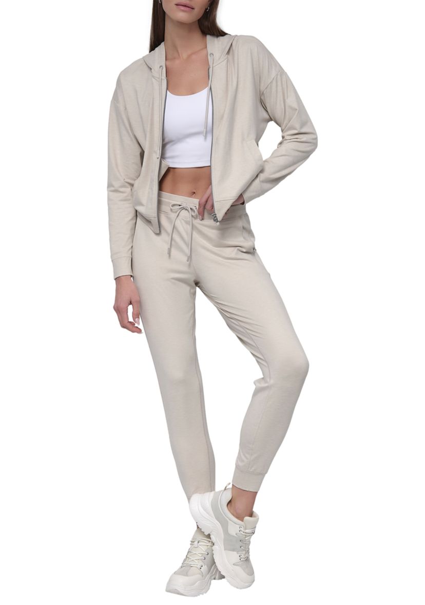 Space Dye High Waist Slim Fit Joggers with Pockets 