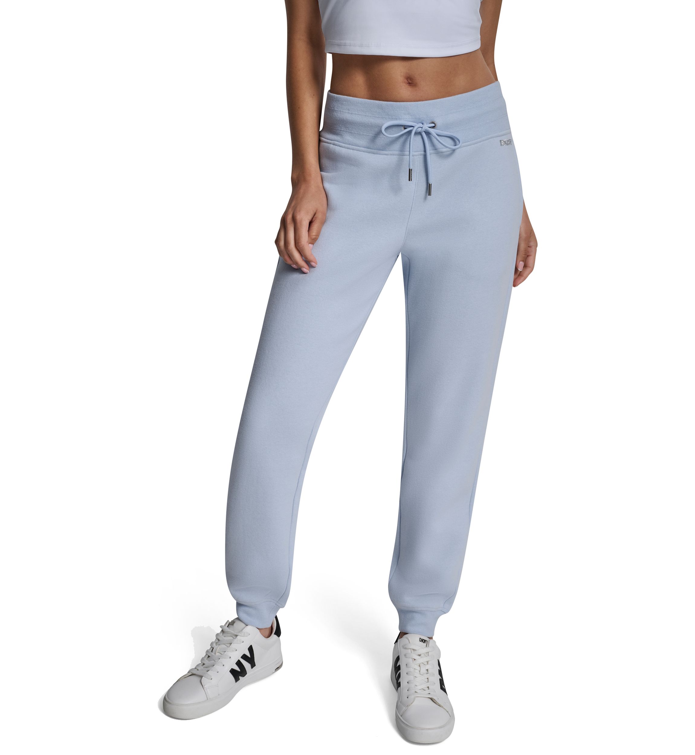 Cuffed Rhinestone Logo Joggers