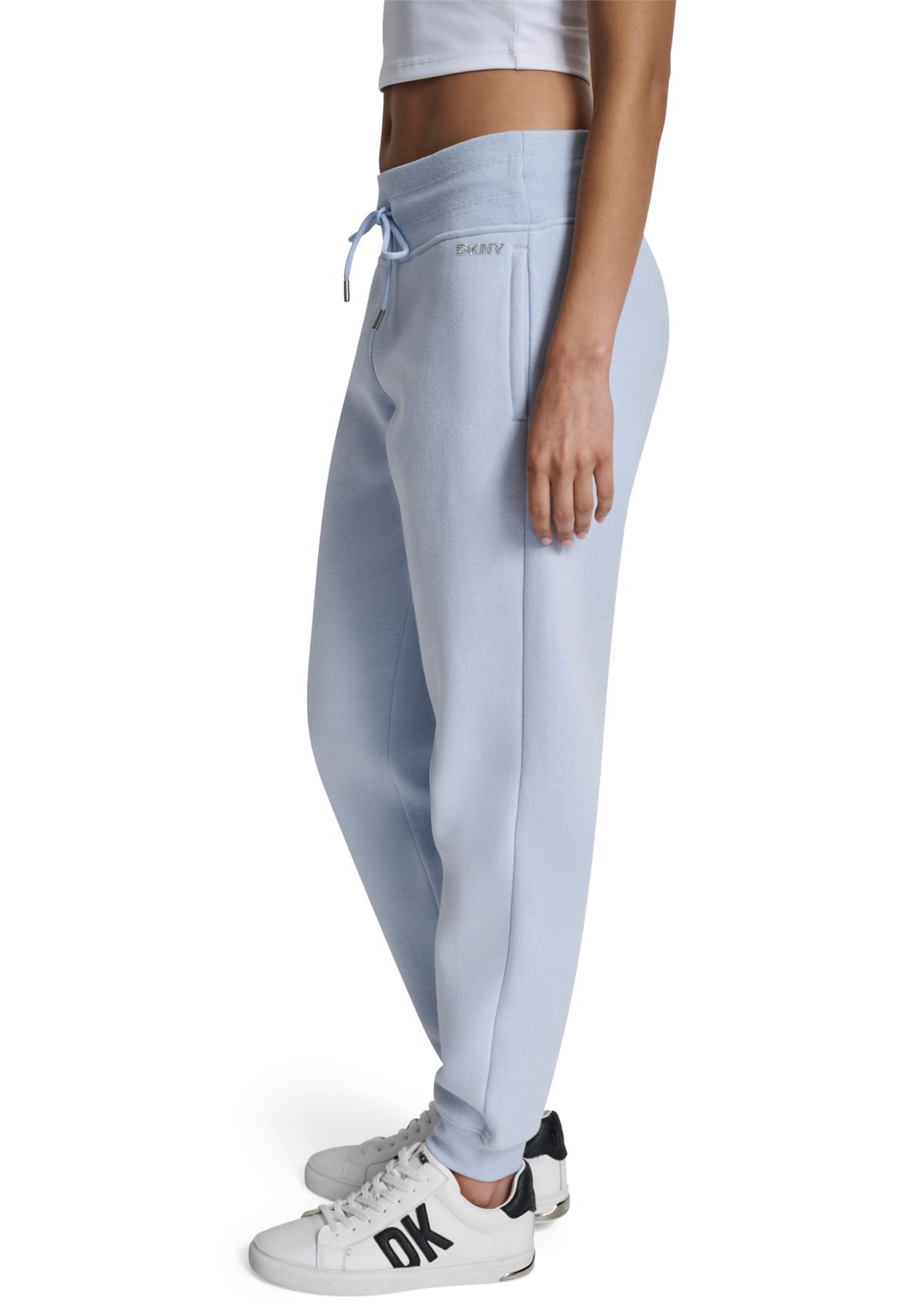 Cuffed Rhinestone Logo Joggers