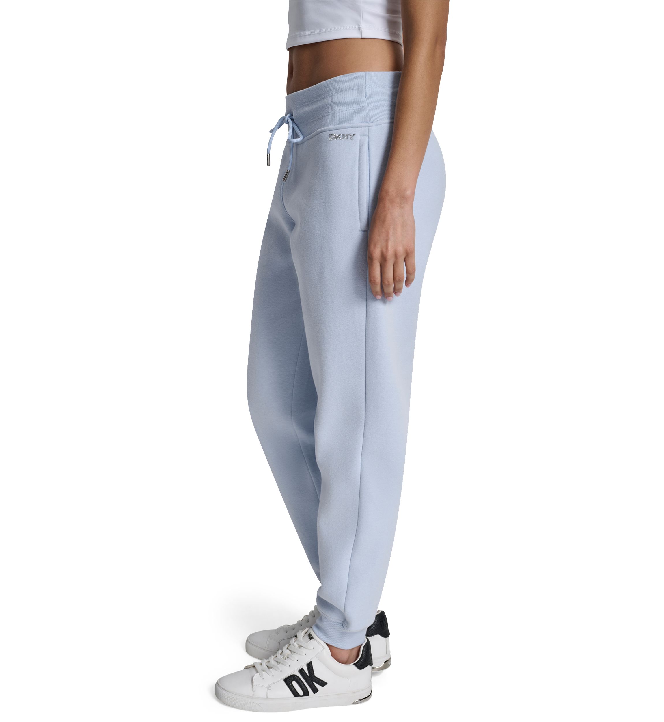 Cuffed Rhinestone Logo Joggers