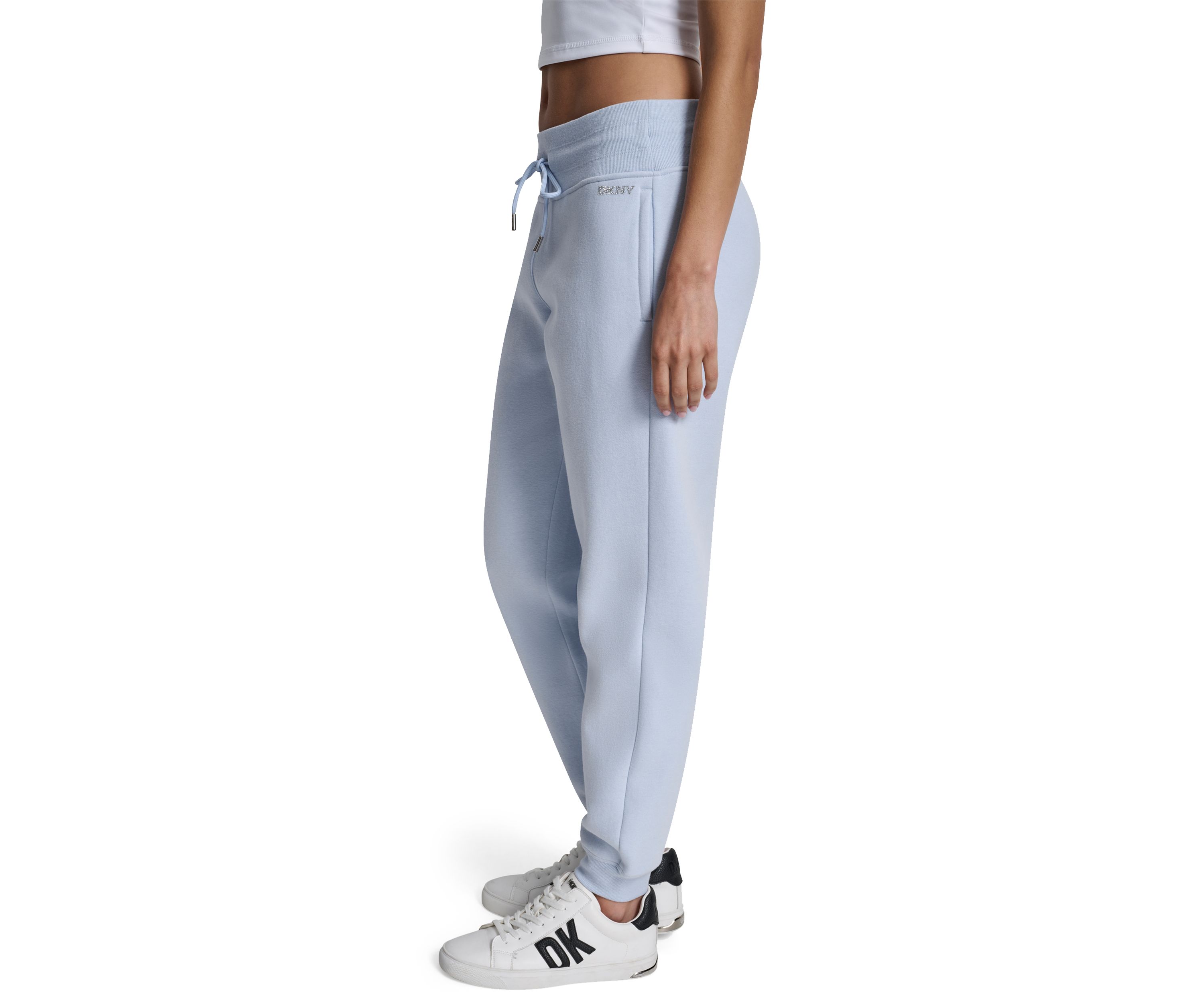 Cuffed Rhinestone Logo Joggers