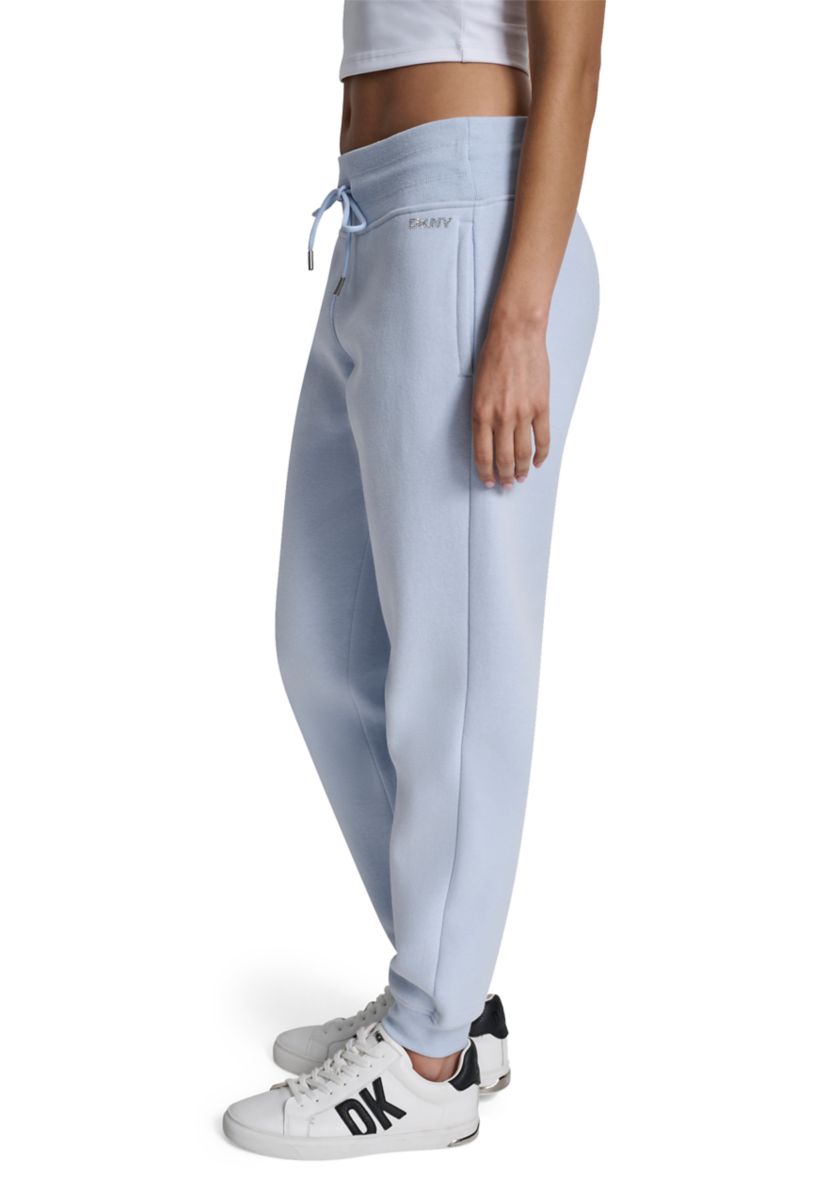 Cuffed Rhinestone Logo Joggers