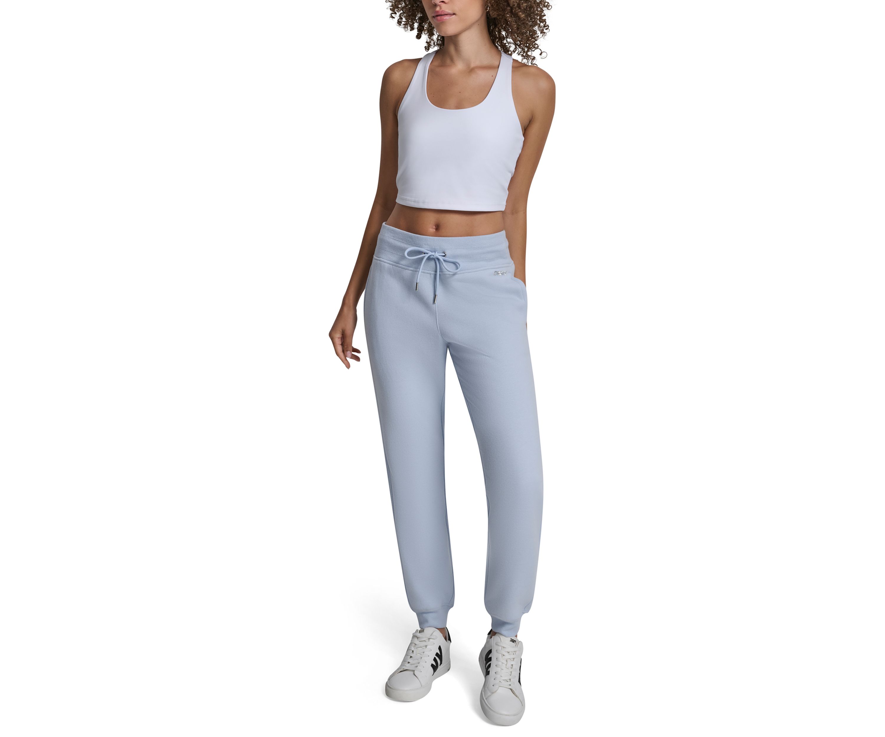 Cuffed Rhinestone Logo Joggers