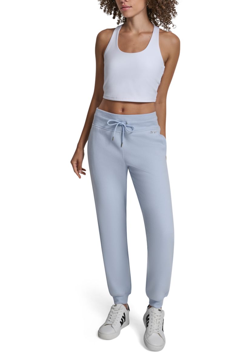 Cuffed Rhinestone Logo Joggers