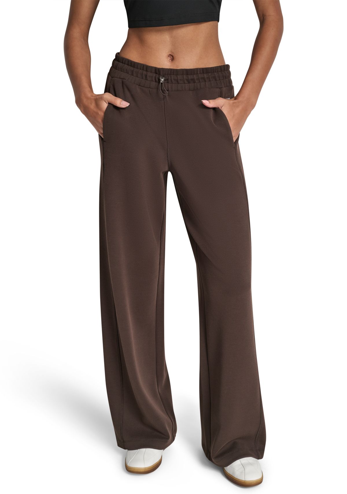 Womens Highline Ribbed High Waist Wide Leg Pants