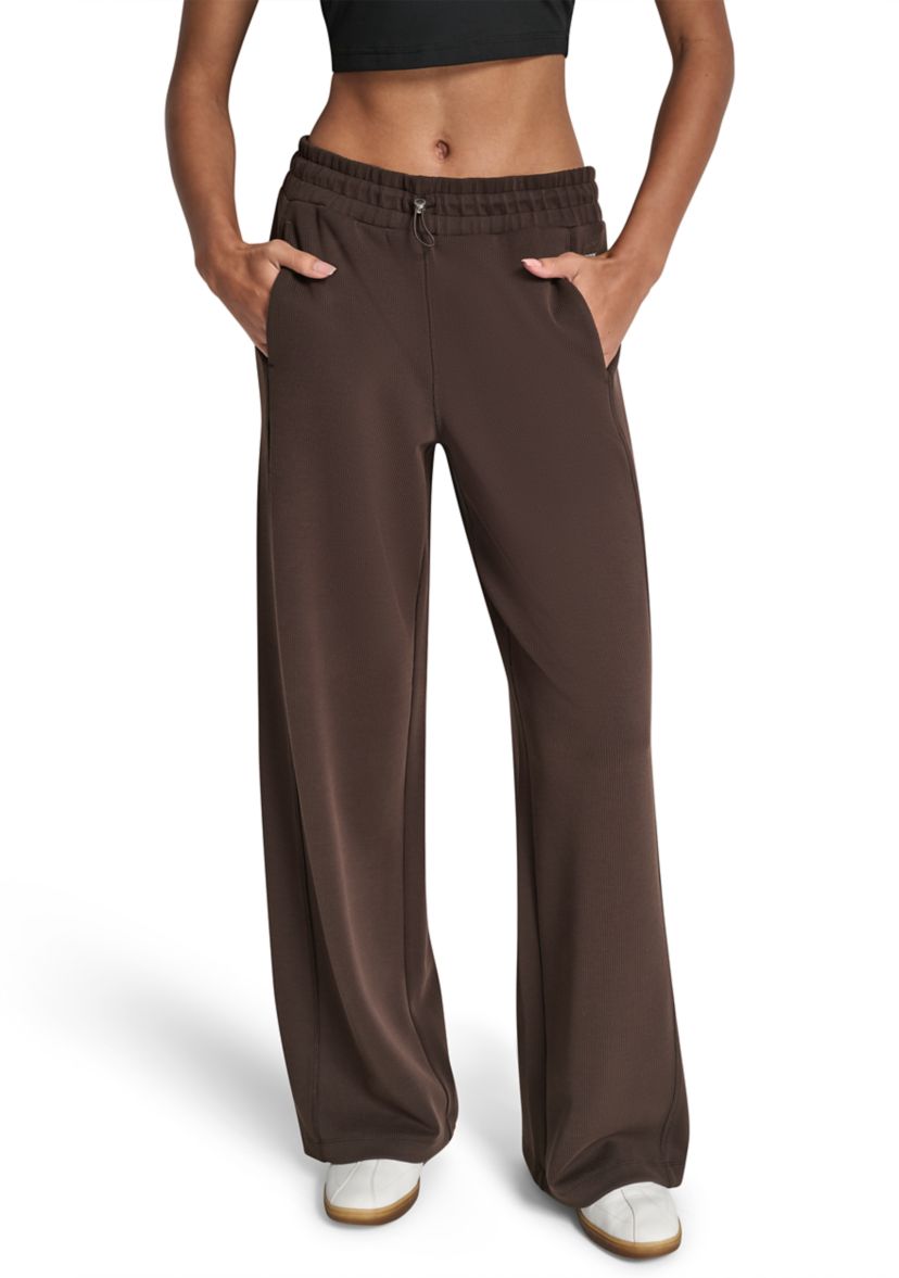 Womens Highline Ribbed High Waist Wide Leg Pants