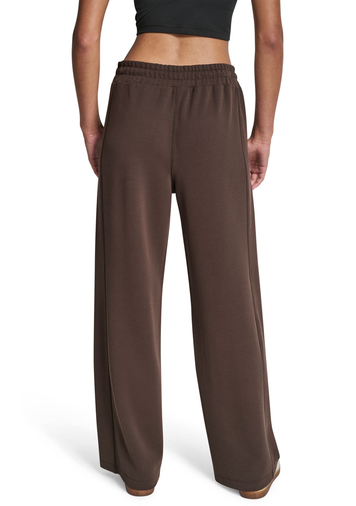 Womens Highline Ribbed High Waist Wide Leg Pants