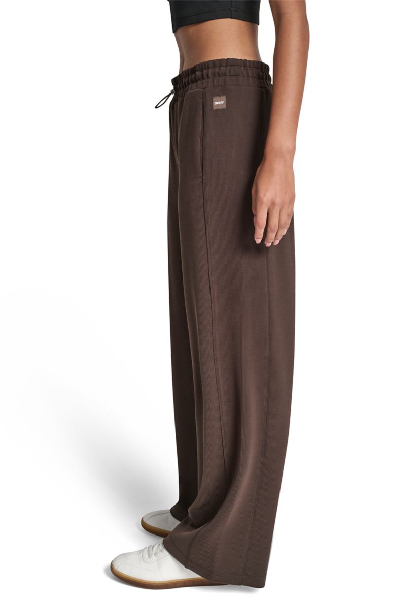 Womens Highline Ribbed High Waist Wide Leg Pants