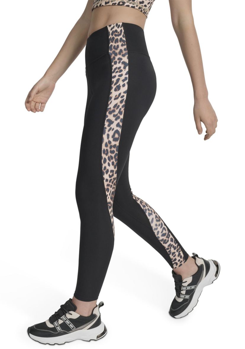 Womens Print Blocked Super High Waist Full Length Leggings