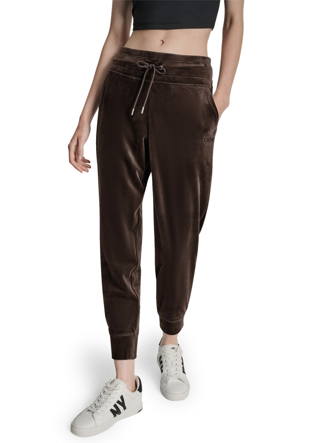 Womens Mid-Rise Slim Fit Jogger with Logo Embroidery 