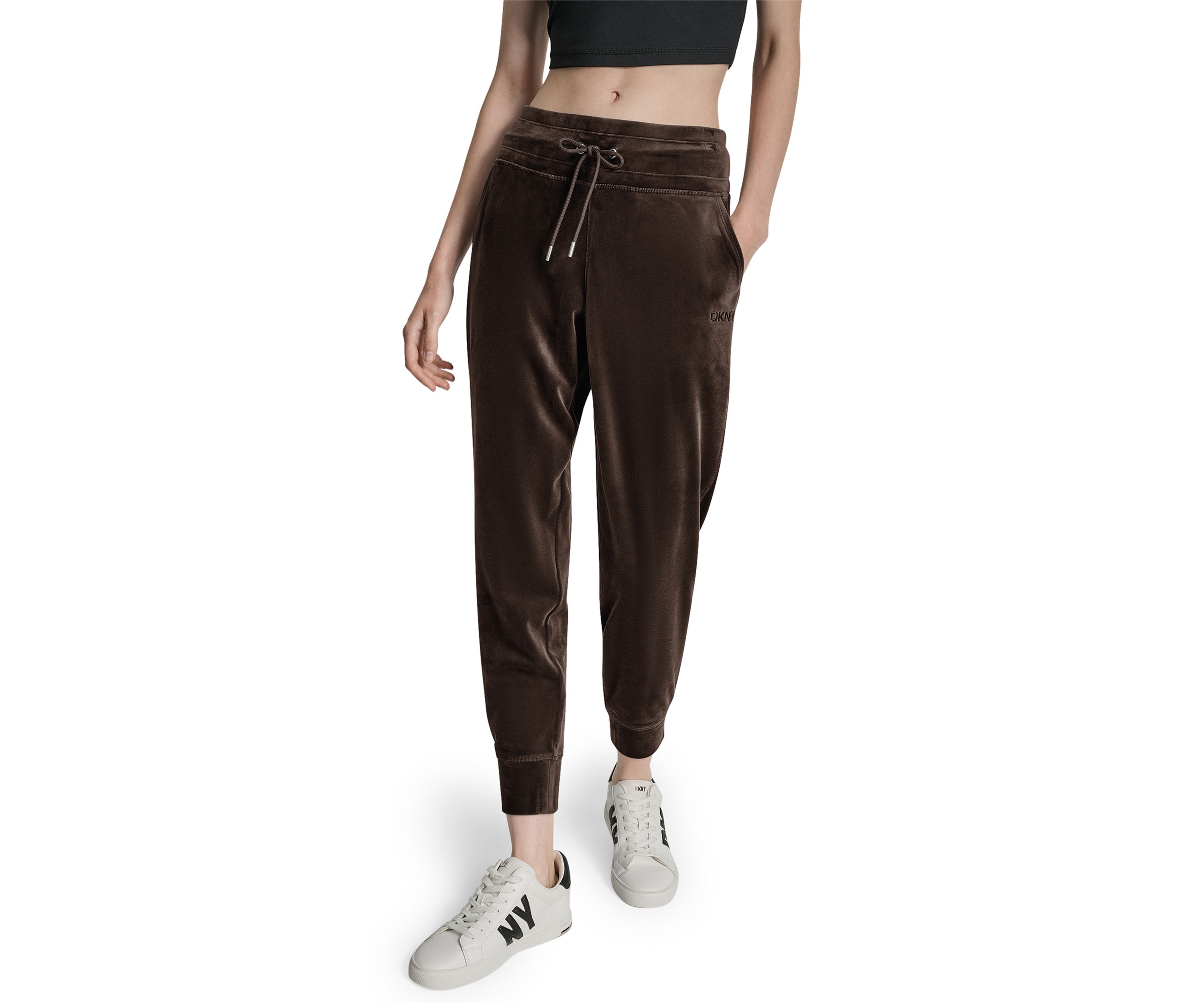 Womens Mid-Rise Slim Fit Jogger with Logo Embroidery 