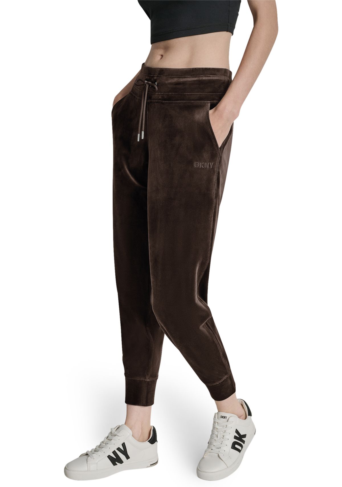 Womens Mid-Rise Slim Fit Jogger with Logo Embroidery 